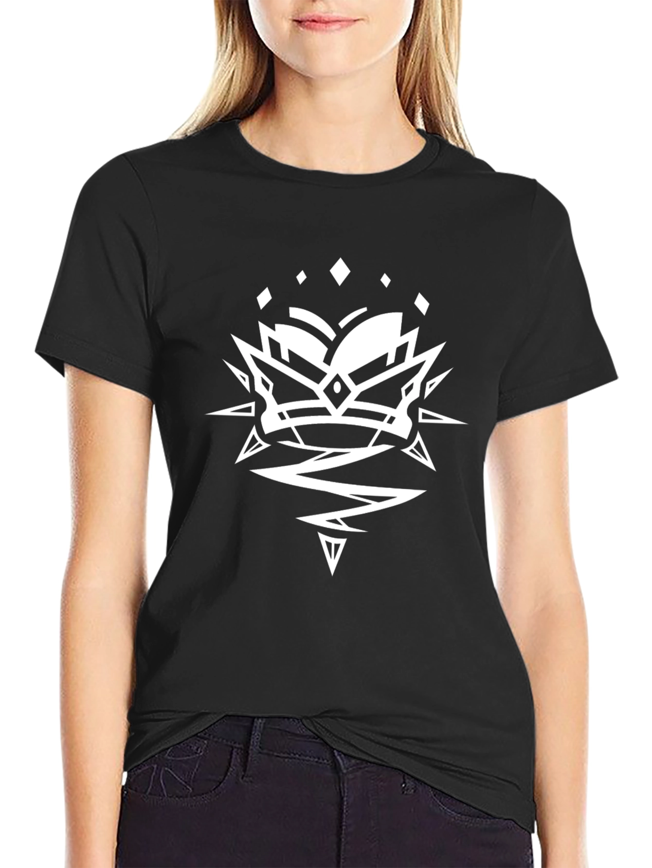Graphic Tee - Geometric Crown Black T-Shirt