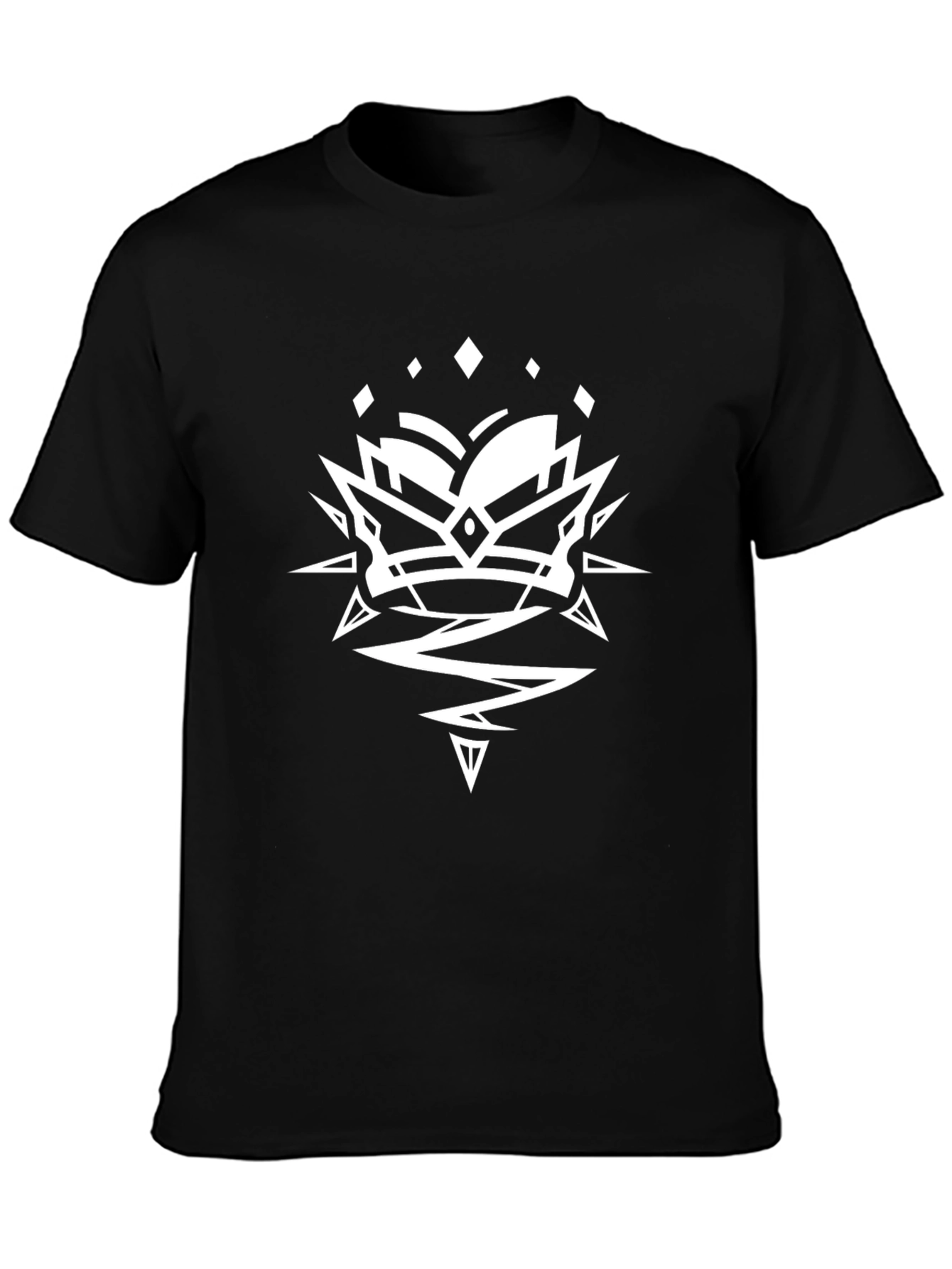 Graphic Tee - Geometric Crown Black T-Shirt