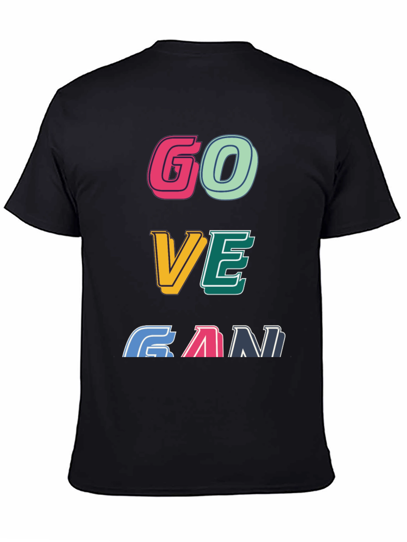 Go Vegan Graphic Tee - Unisex Black T-Shirt