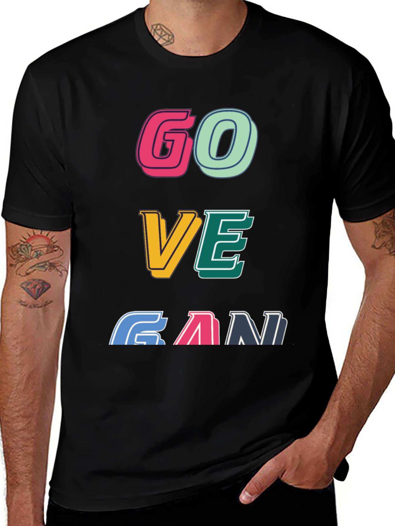 Go Vegan Graphic Tee - Unisex Black T-Shirt