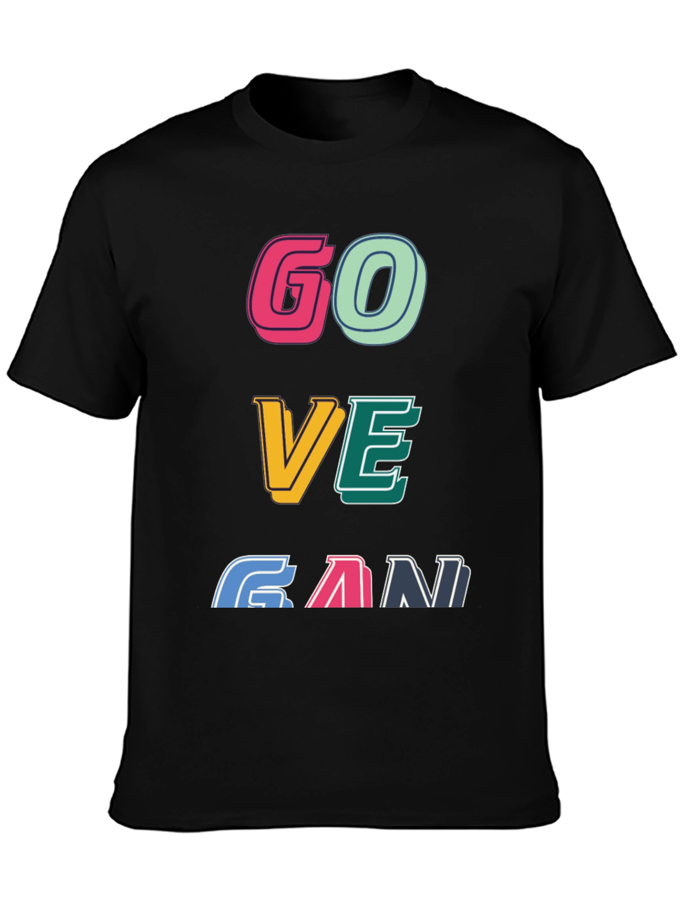 Go Vegan Graphic Tee - Unisex Black T-Shirt