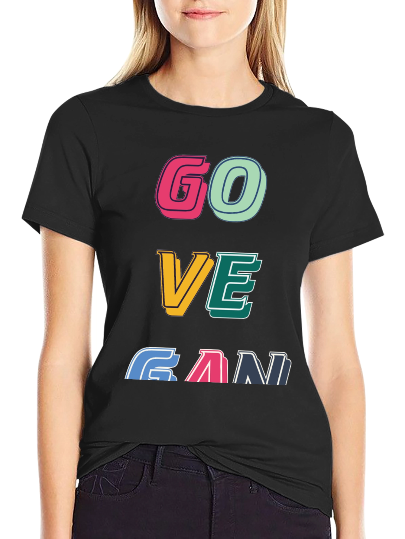Go Vegan Graphic Tee - Unisex Black T-Shirt