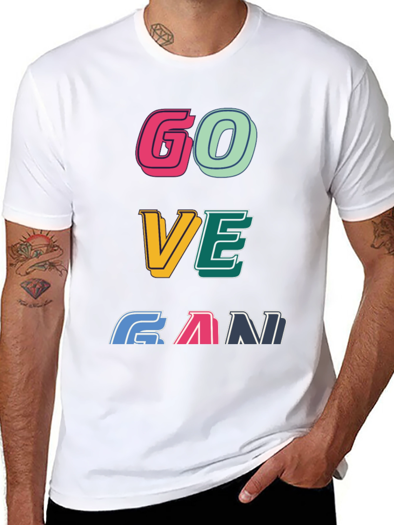 Go Vegan Graphic Tee - Unisex Black T-Shirt