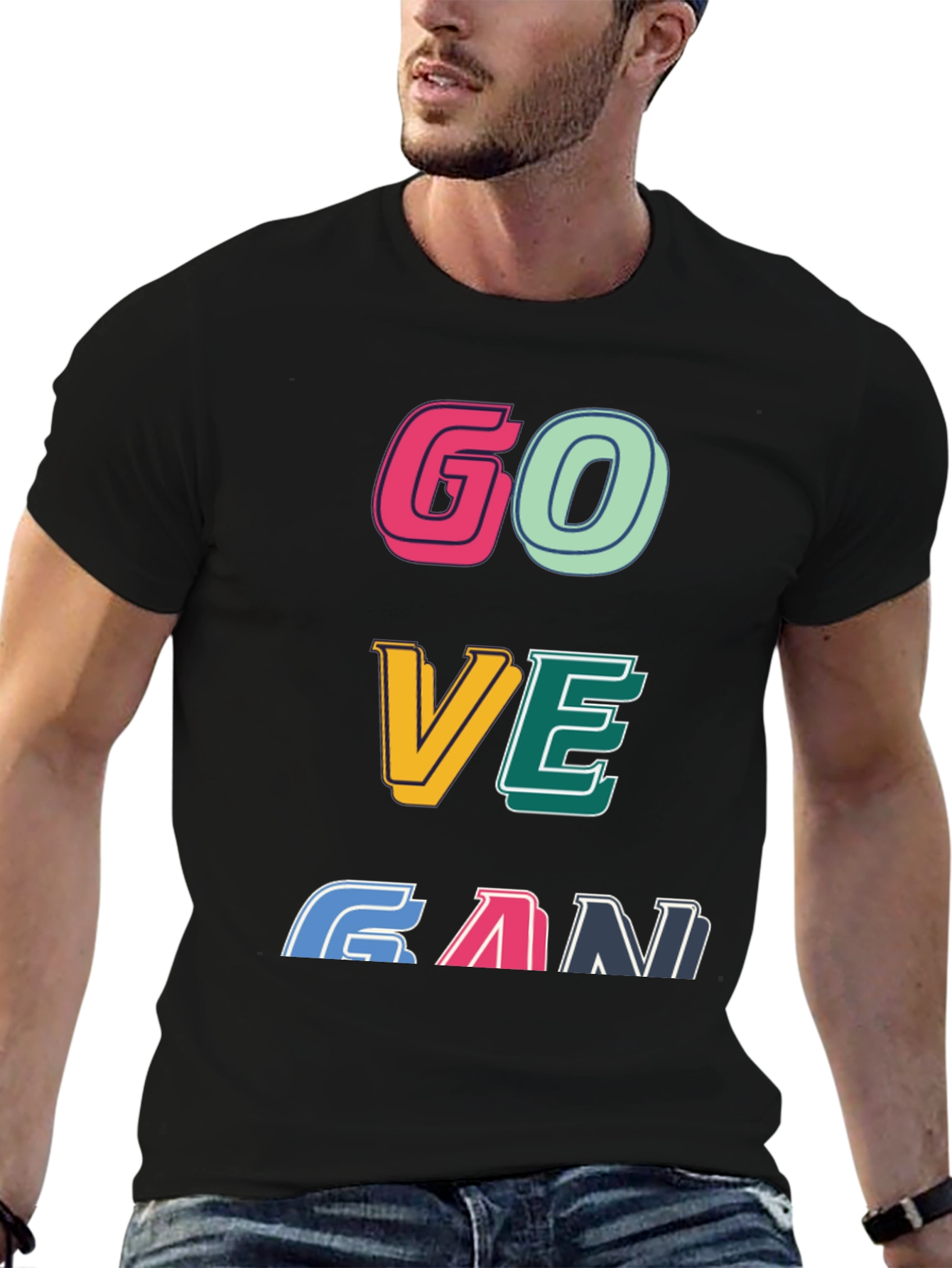 Go Vegan Graphic Tee - Unisex Black T-Shirt