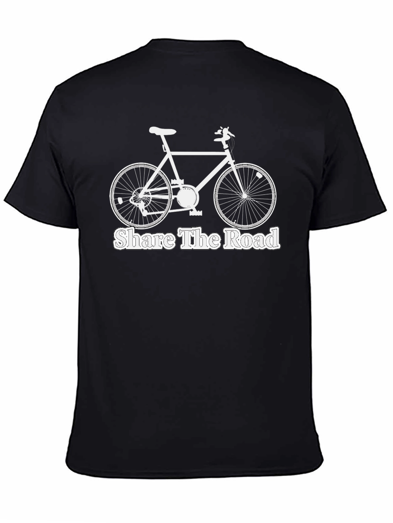 Share The Road Bicycle Graphic Tee - Black Cotton