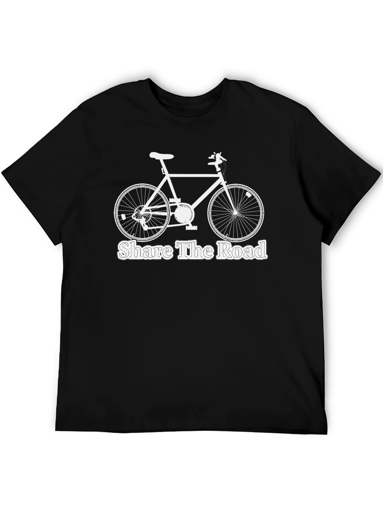 Share The Road Bicycle Graphic Tee - Black Cotton