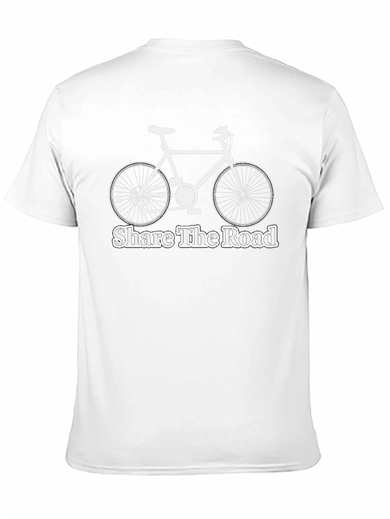 Share The Road Bicycle Graphic Tee - Black Cotton
