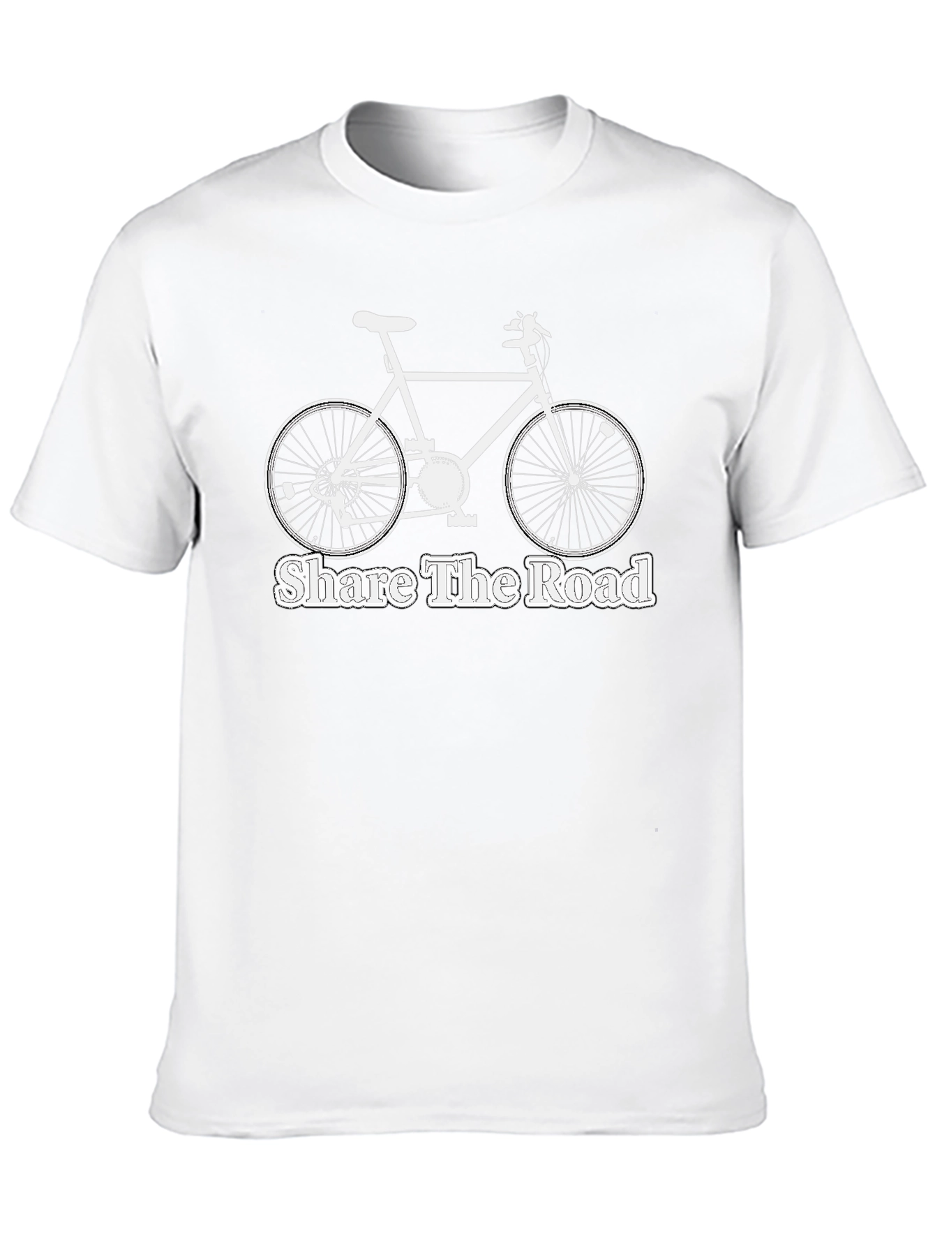 Share The Road Bicycle Graphic Tee - Black Cotton