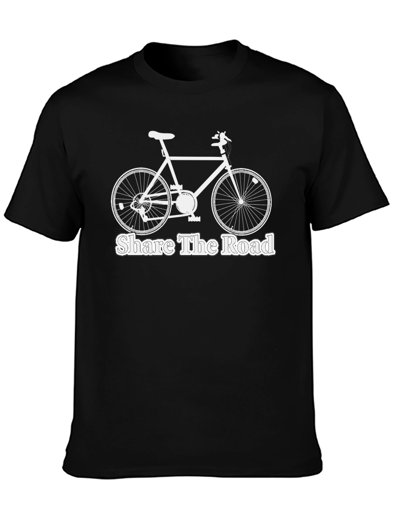 Share The Road Bicycle Graphic Tee - Black Cotton