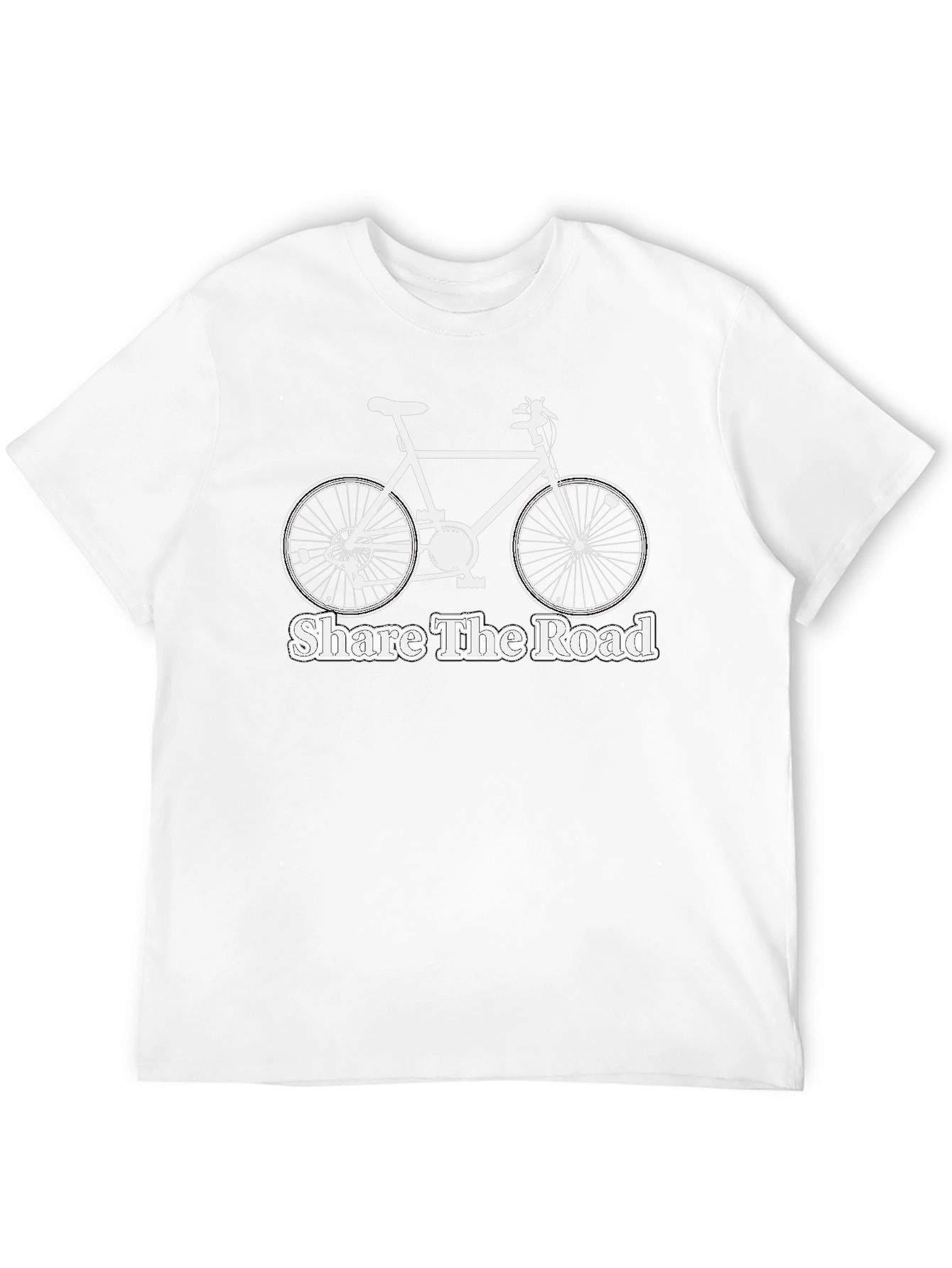 Share The Road Bicycle Graphic Tee - Black Cotton