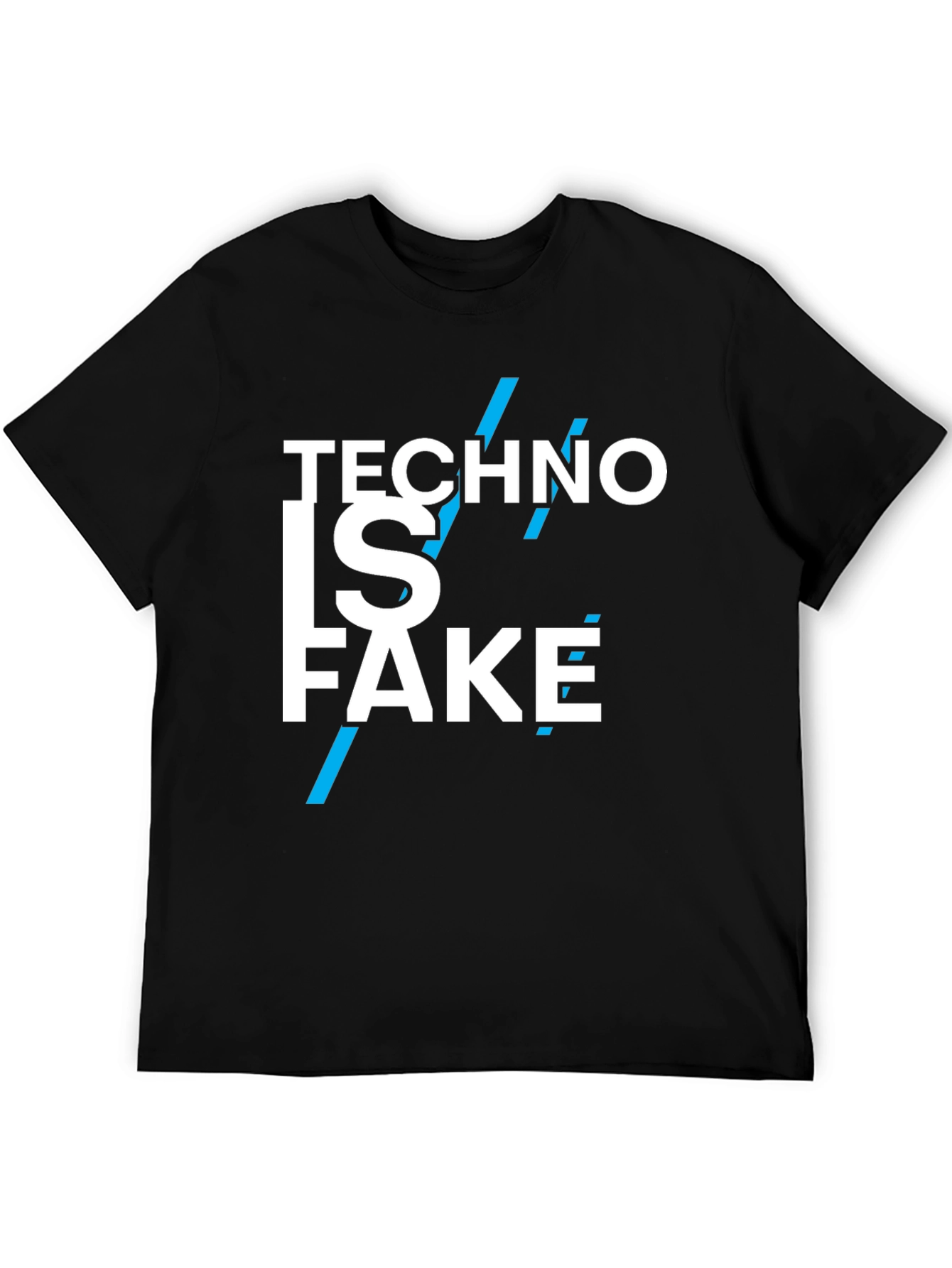 Techno Is Fake Black Graphic T-Shirt