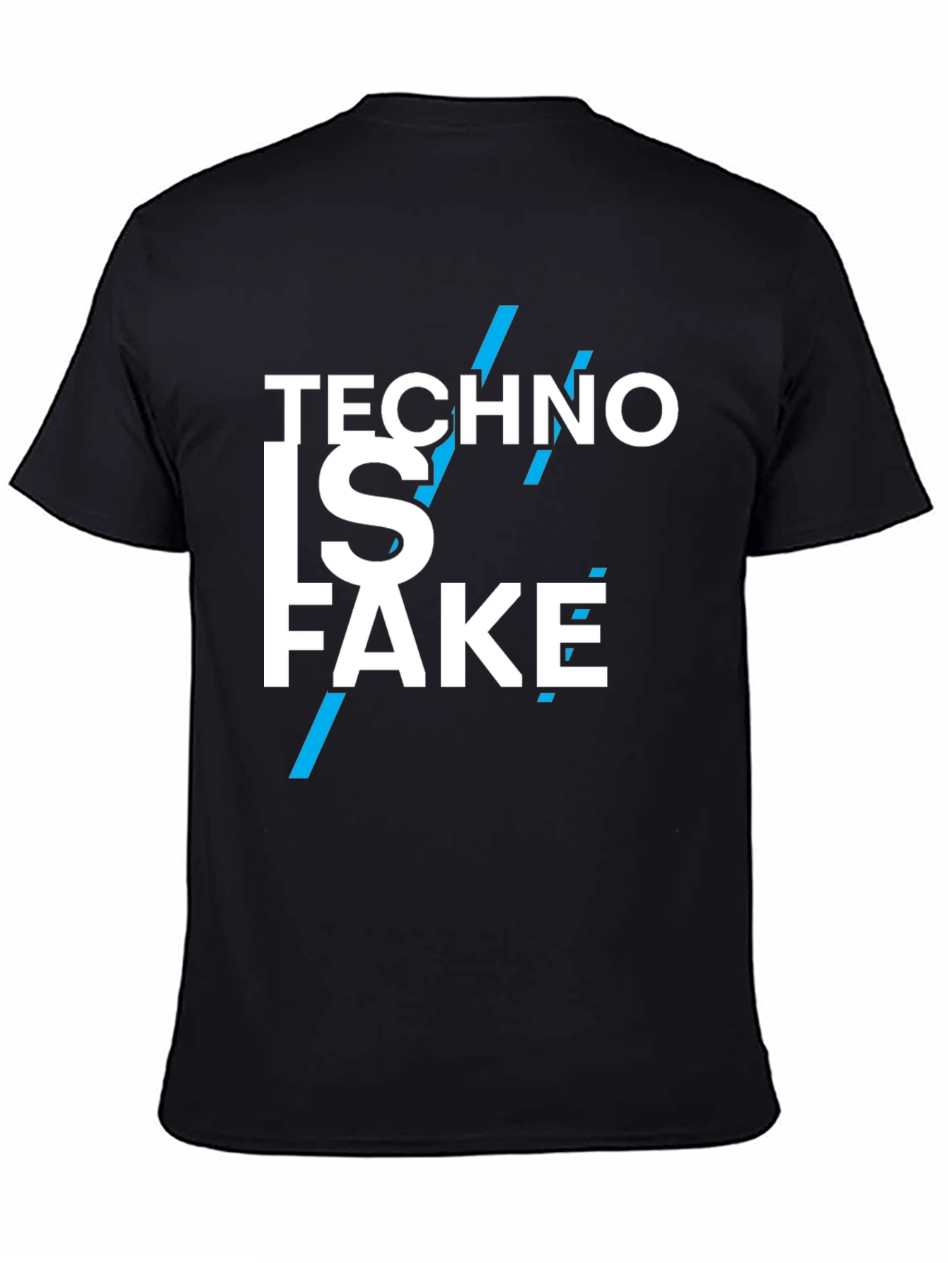 Techno Is Fake Black Graphic T-Shirt