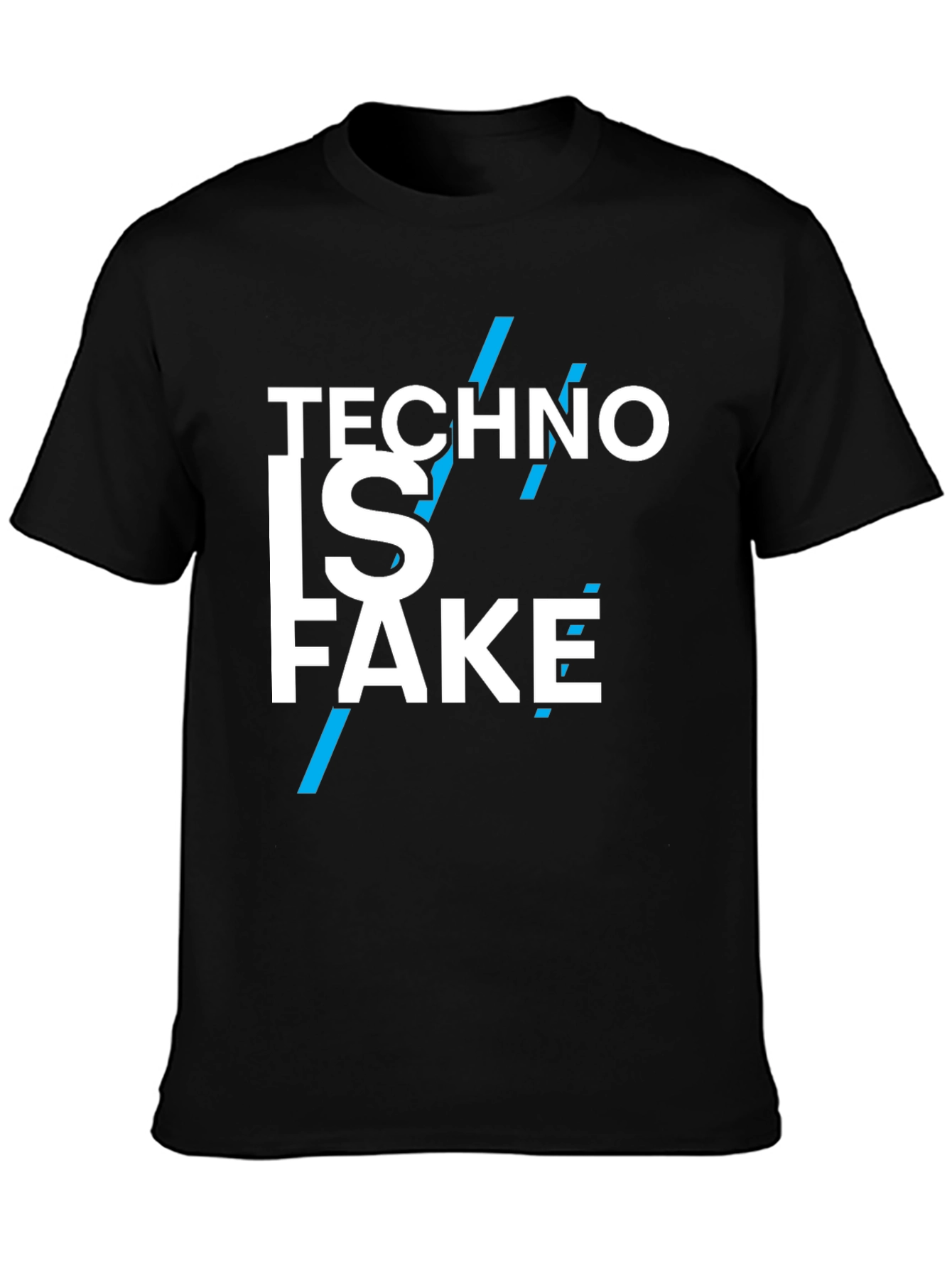 Techno Is Fake Black Graphic T-Shirt