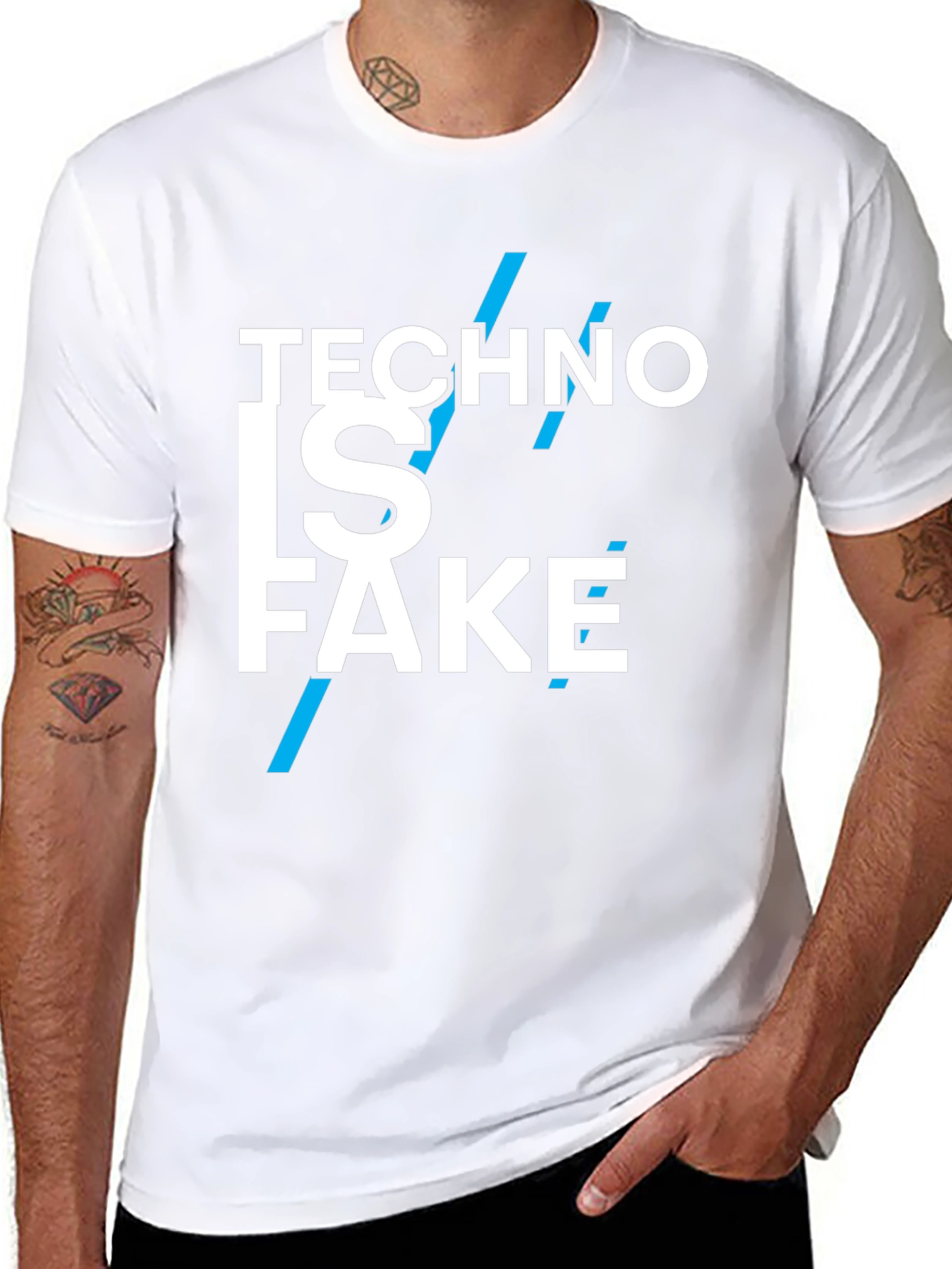Techno Is Fake Black Graphic T-Shirt