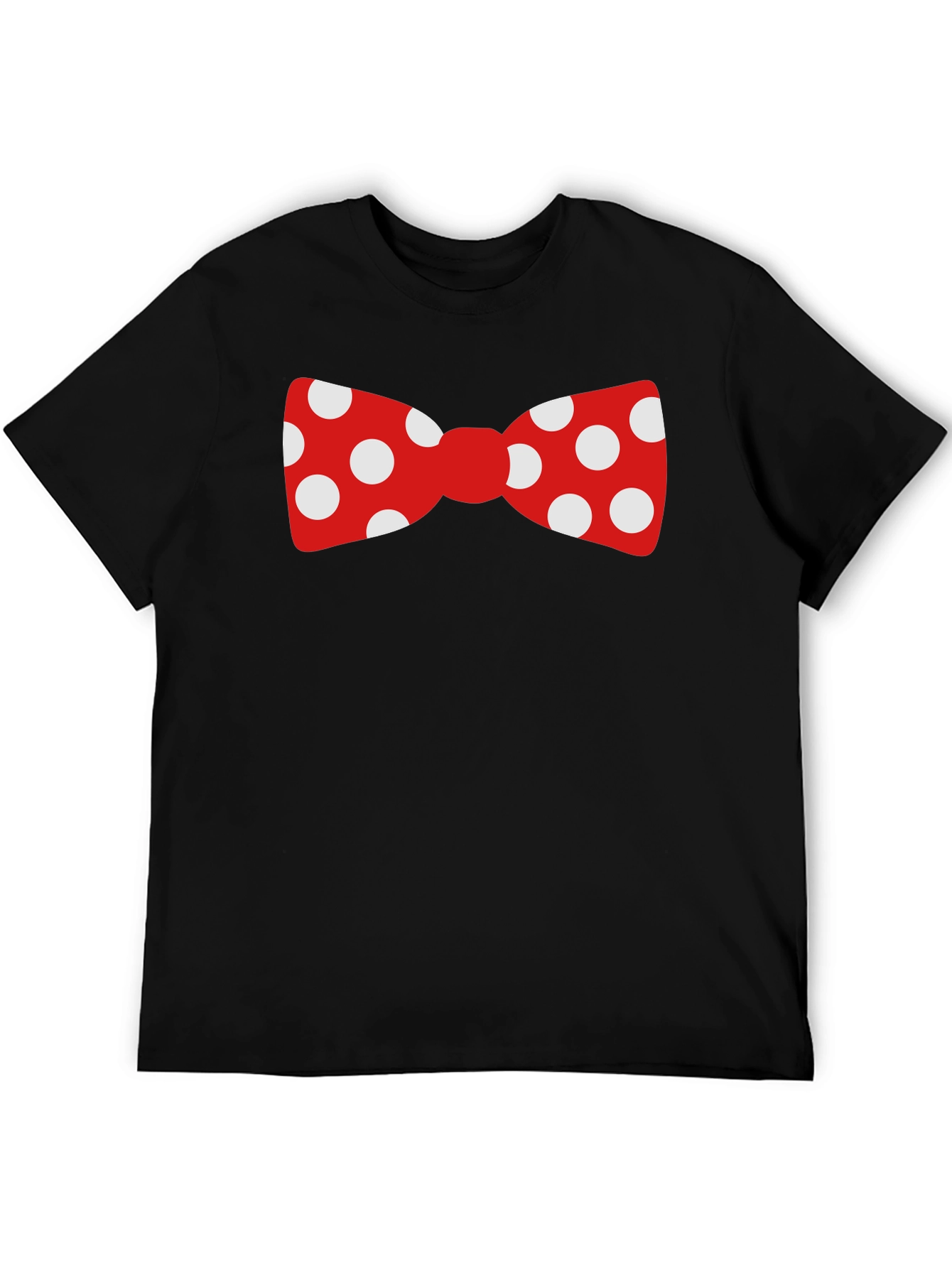 Polka Dot Bow Tie Black T-Shirt