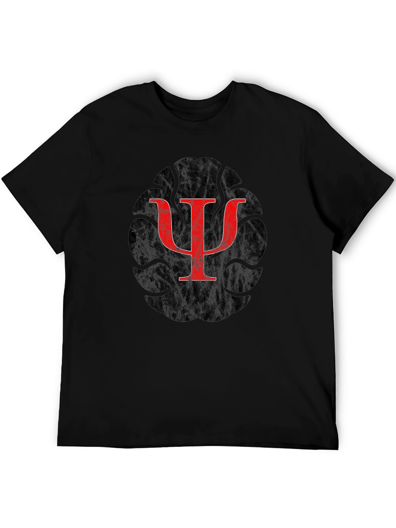 Red Psychology Symbol Graphic Tee - Unisex Black T-Shirt