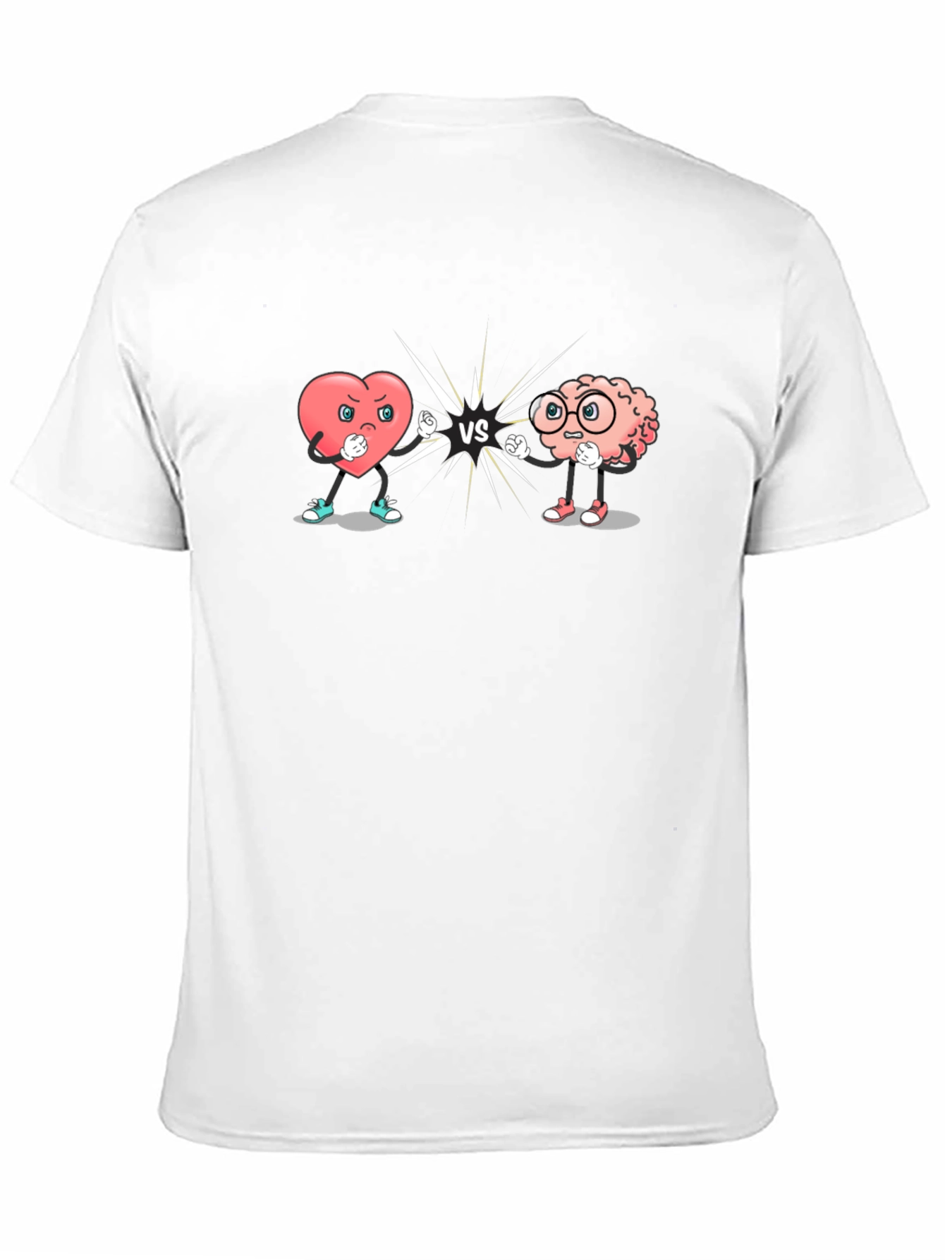 Heart vs Brain Graphic T-Shirt - Mens Black Tee