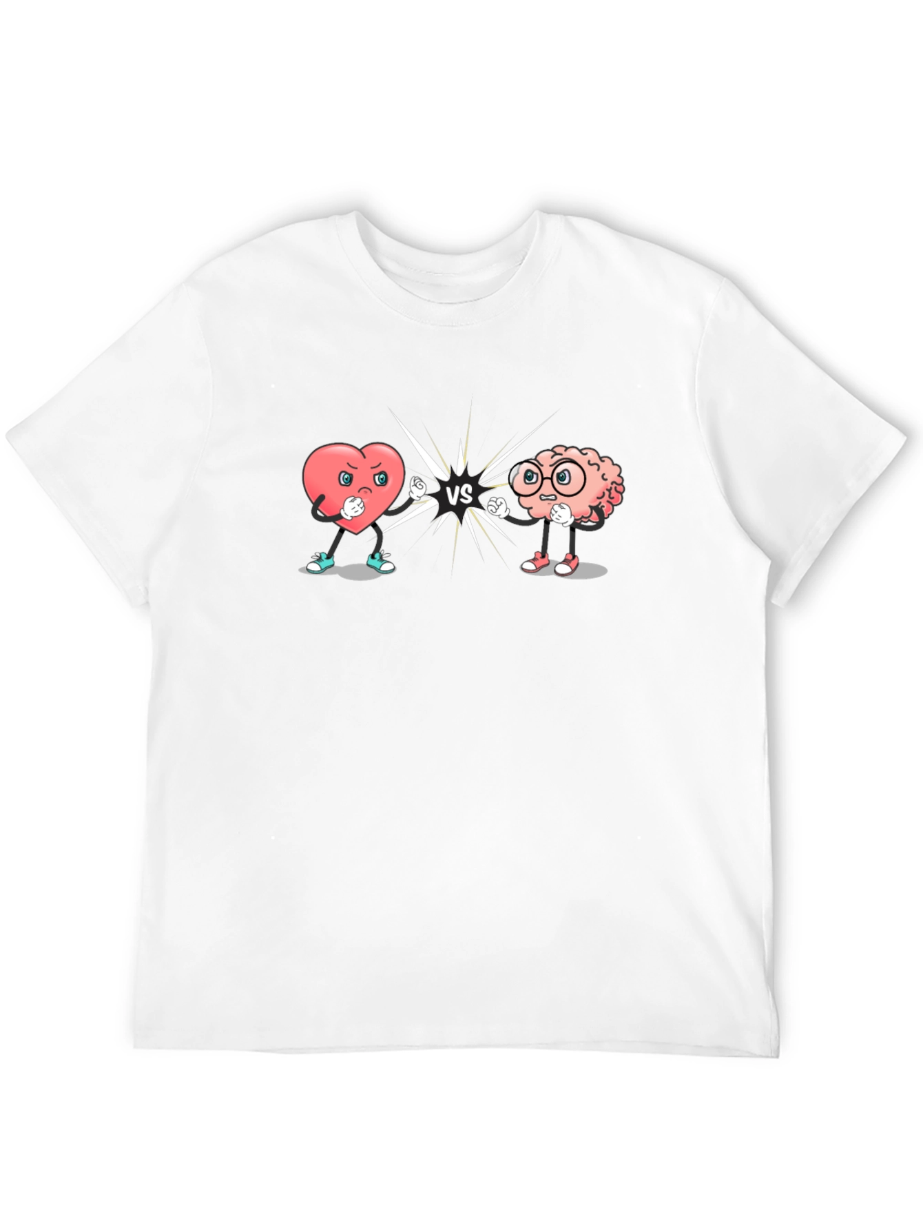 Heart vs Brain Graphic T-Shirt - Mens Black Tee