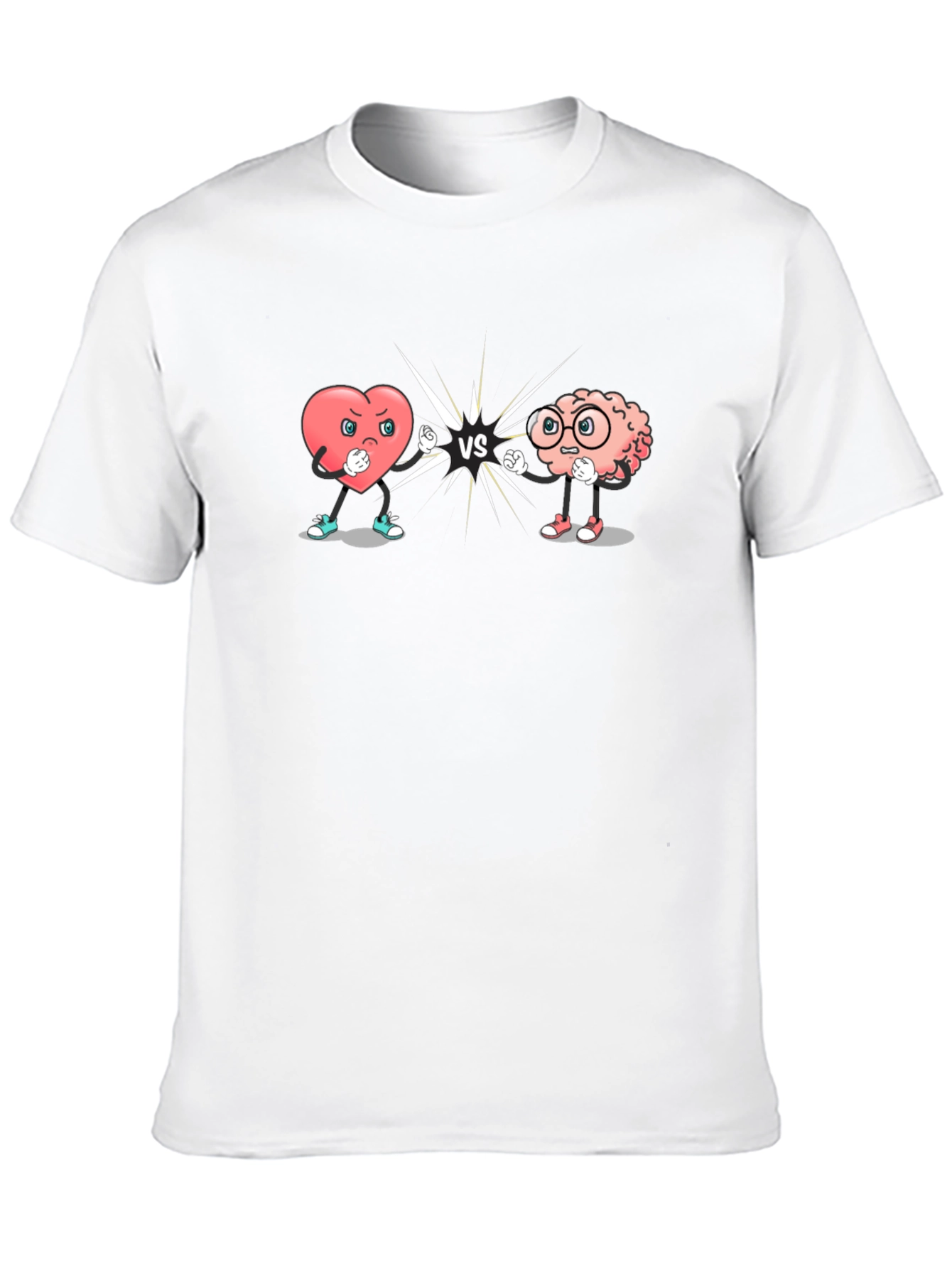 Heart vs Brain Graphic T-Shirt - Mens Black Tee