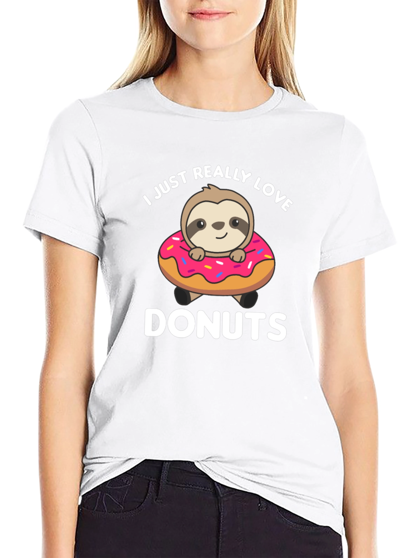 Sloth Donut Lover T-Shirt - Cute Graphic Tee