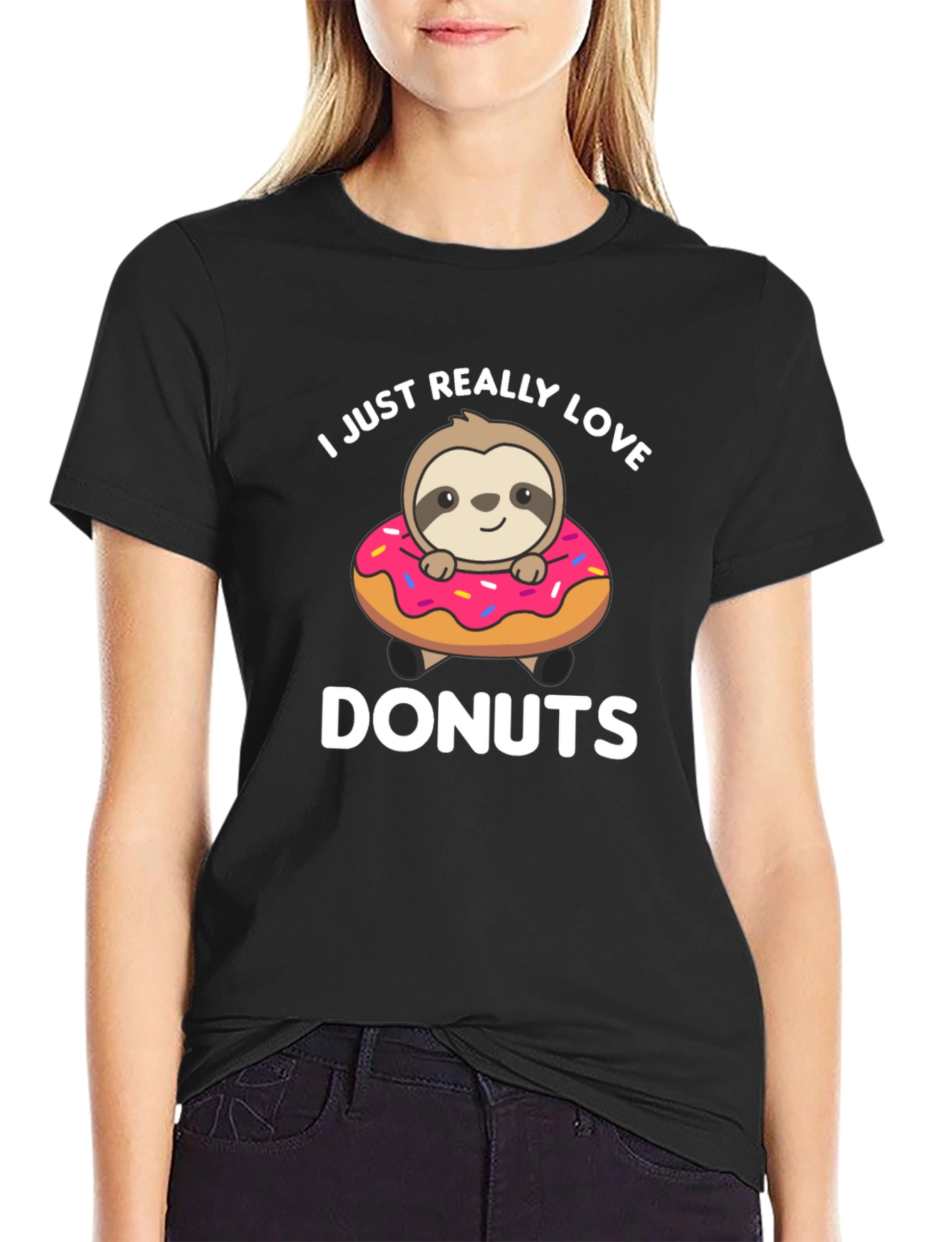 Sloth Donut Lover T-Shirt - Cute Graphic Tee