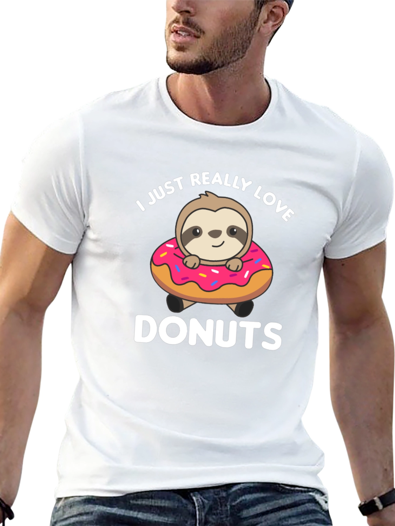 Sloth Donut Lover T-Shirt - Cute Graphic Tee