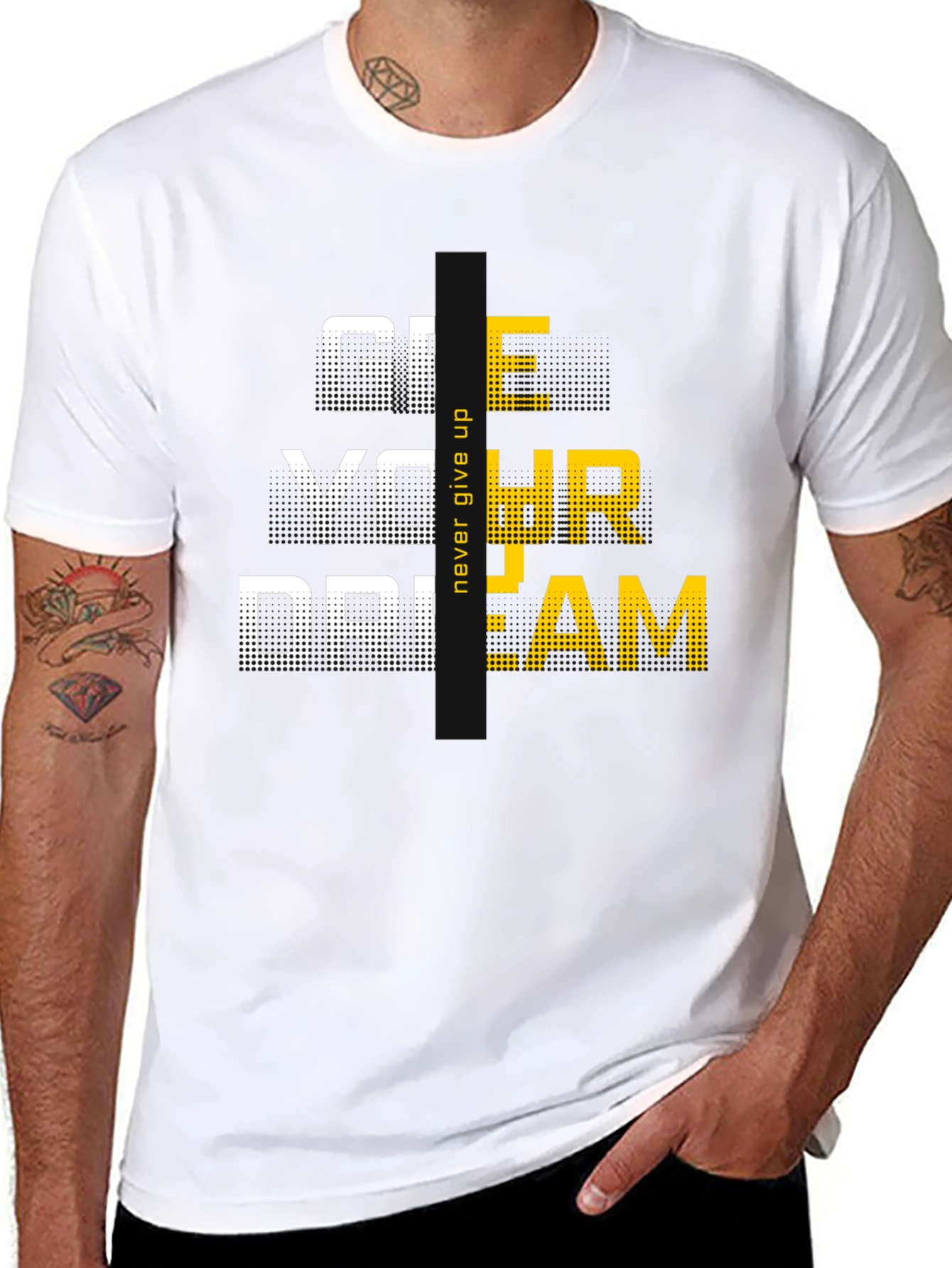 Motivational Graphic Tee: Never Give Up On Your Dream