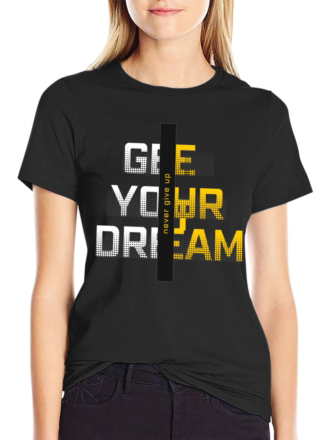 Motivational Graphic Tee: Never Give Up On Your Dream