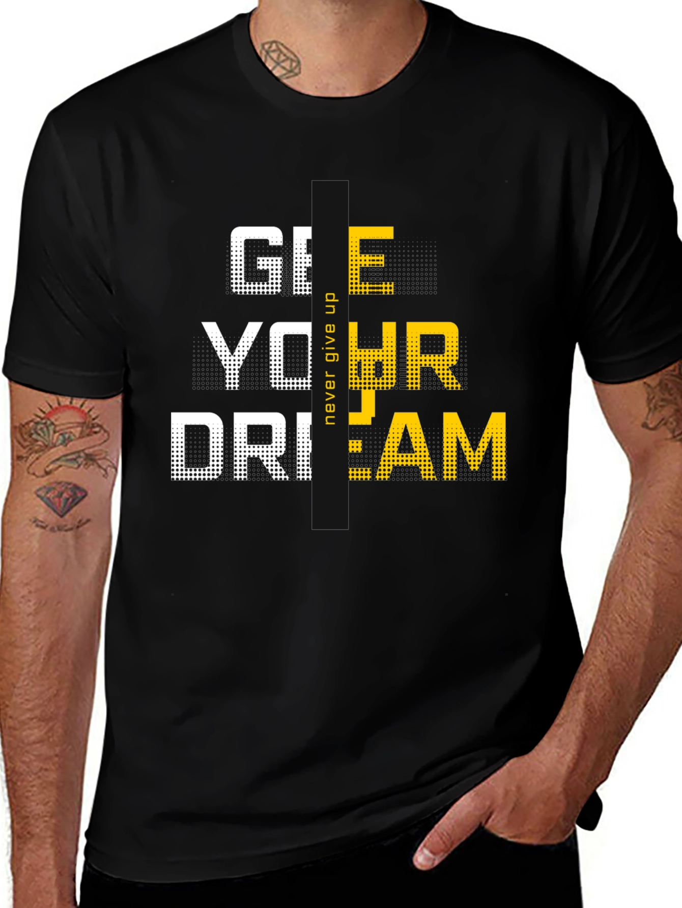 Motivational Graphic Tee: Never Give Up On Your Dream