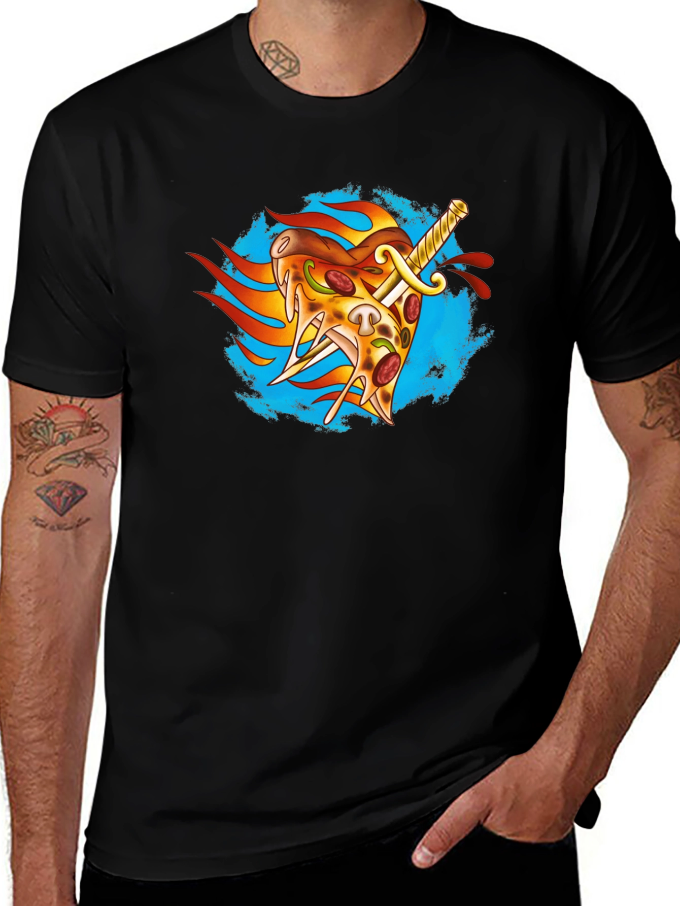 Pizza Sword T-Shirt - Foodie Apparel