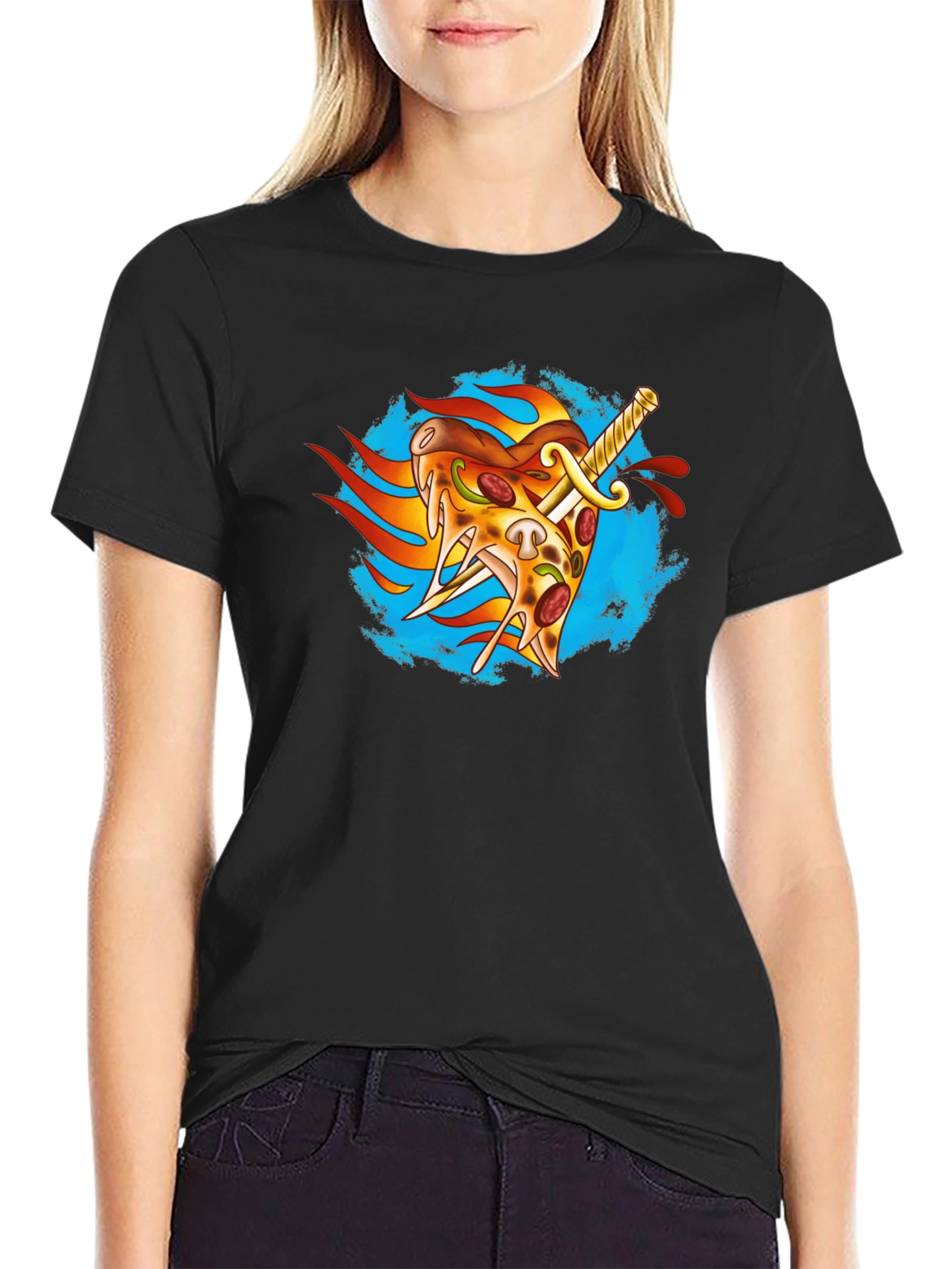 Pizza Sword T-Shirt - Foodie Apparel