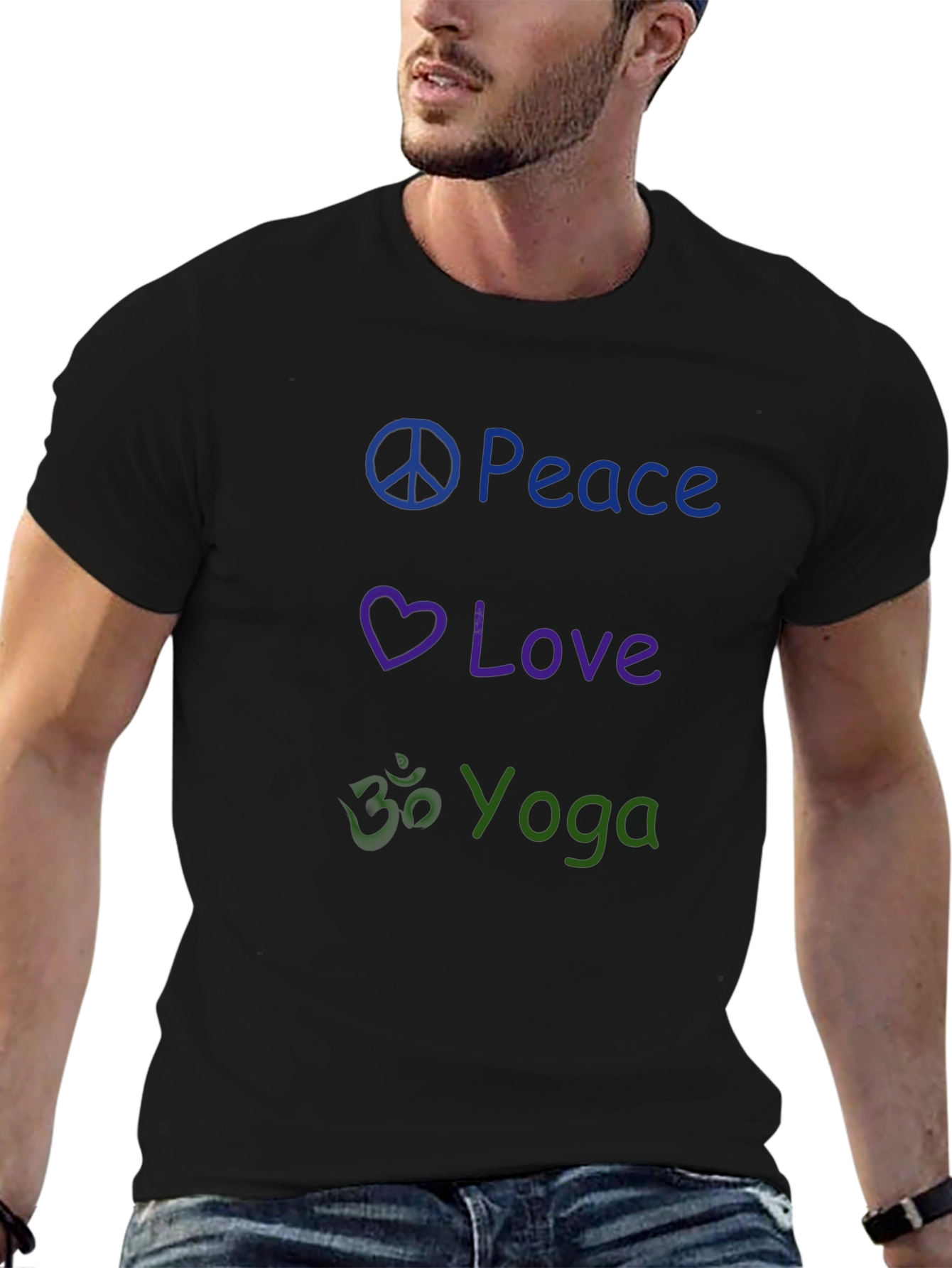 Peace Love Yoga Graphic T-Shirt - Casual Style