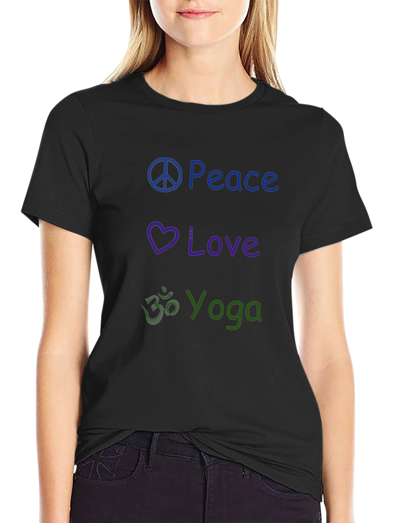 Peace Love Yoga Graphic T-Shirt - Casual Style