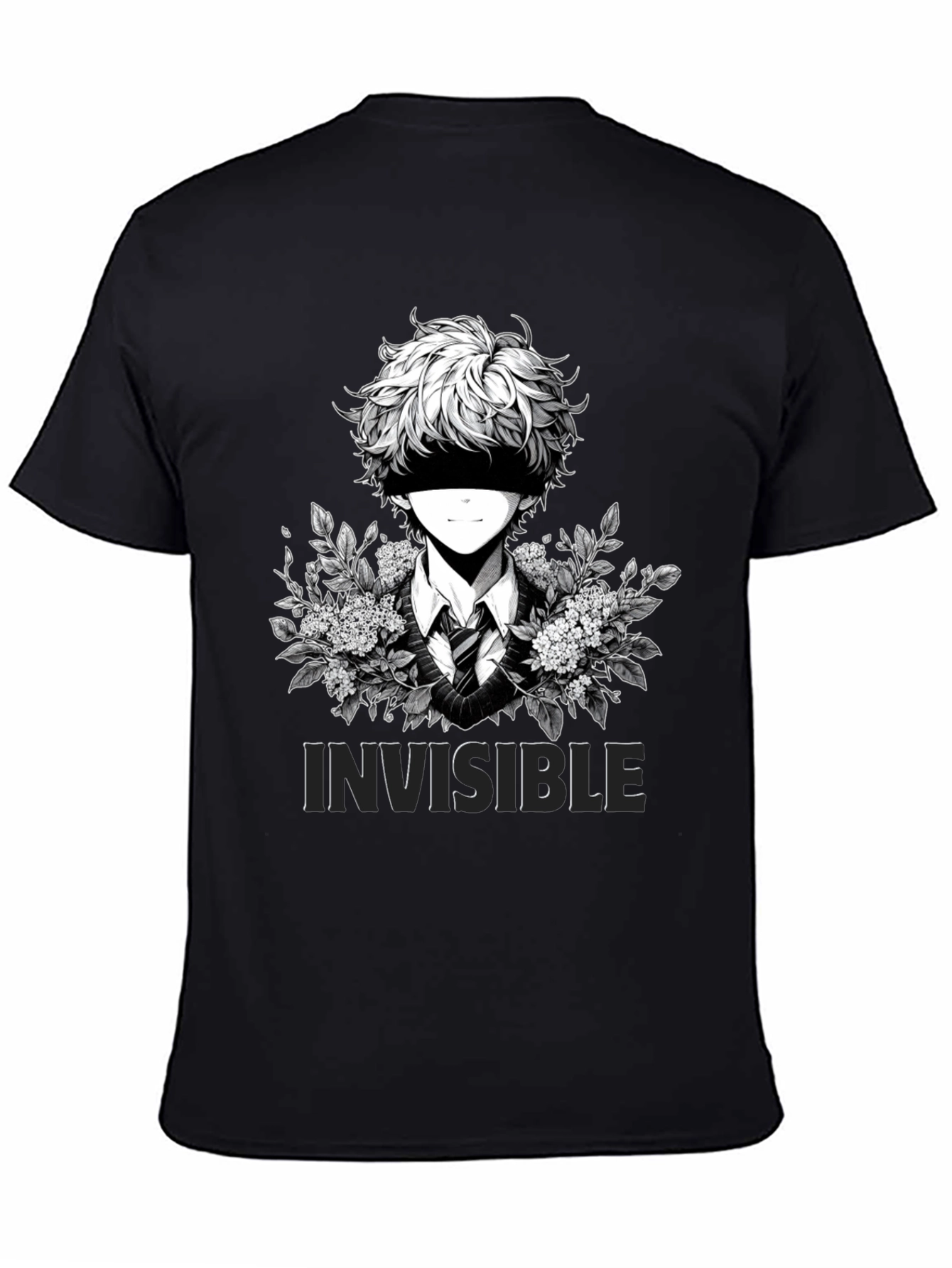 Invisible Anime T-Shirt - Black Graphic Tee
