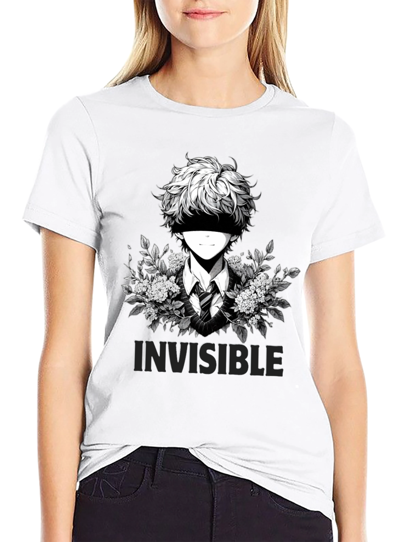 Invisible Anime T-Shirt - Black Graphic Tee