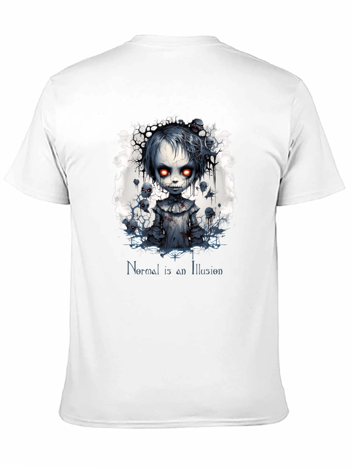 Creepy Doll Graphic Tee: Normal is an Illusion