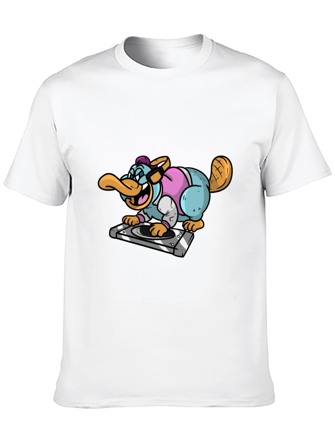 DJ Duck Beaver T-Shirt - Black Cotton Tee