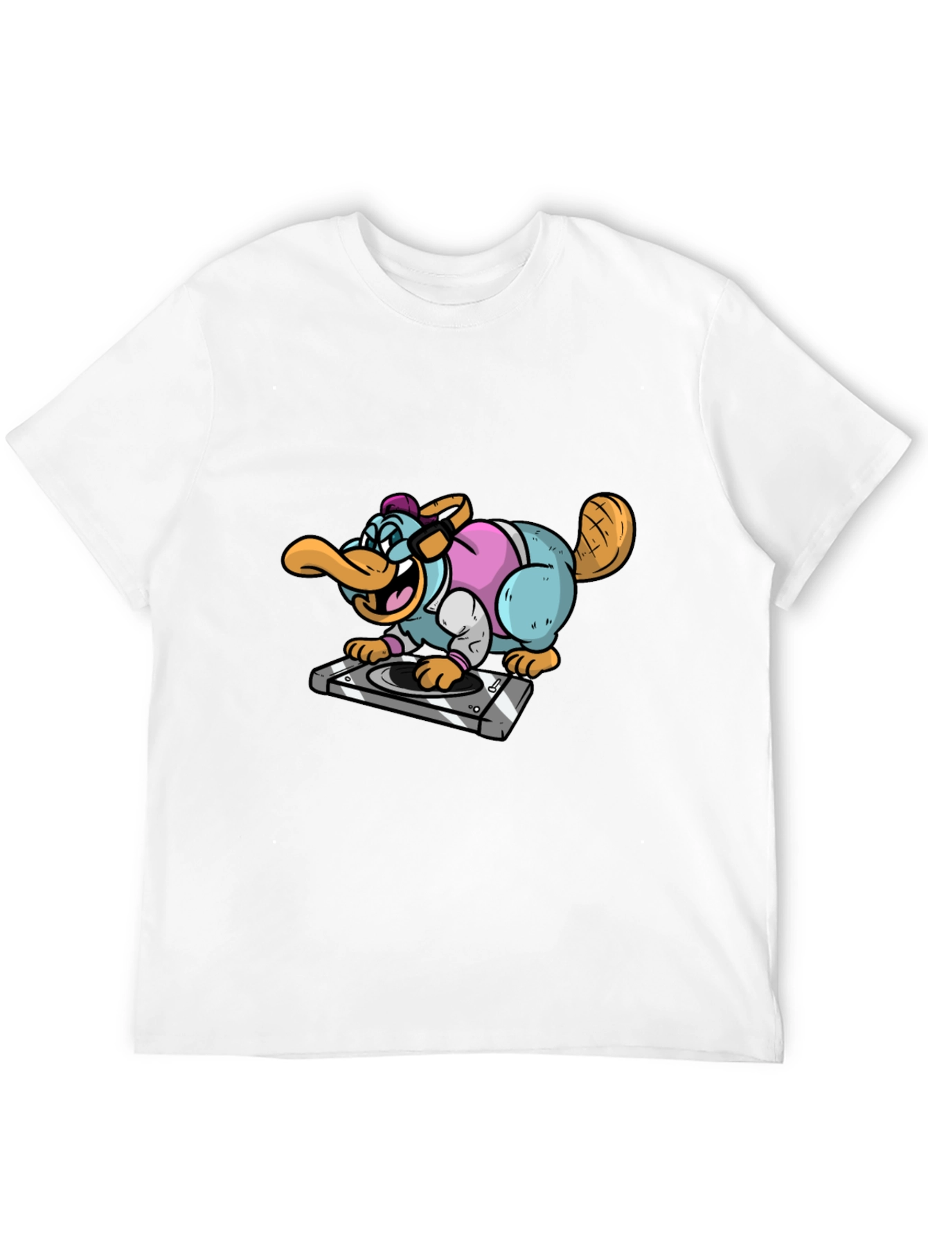 DJ Duck Beaver T-Shirt - Black Cotton Tee