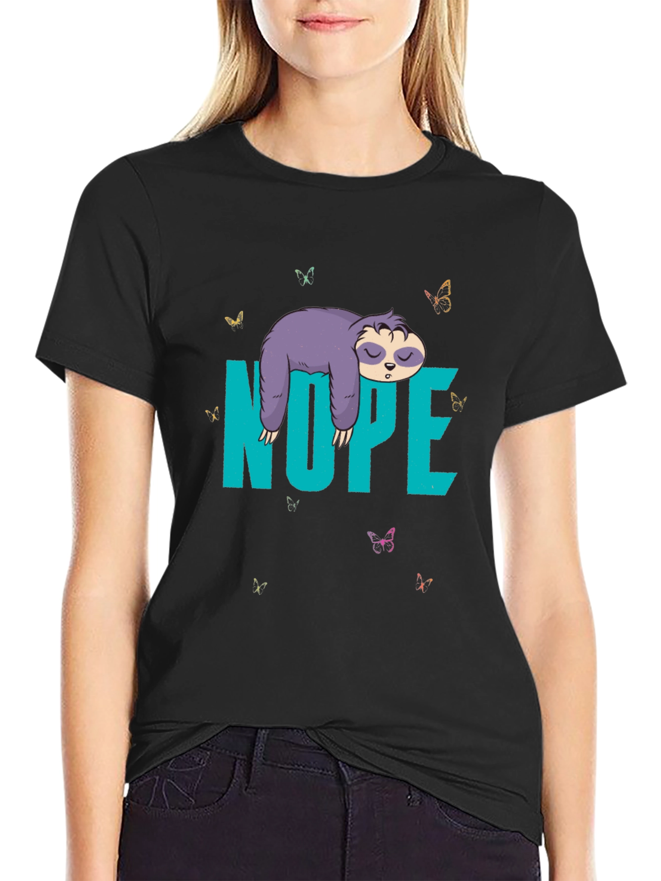 Sloth Nope Graphic Tee - Funny Lazy Animal T-Shirt