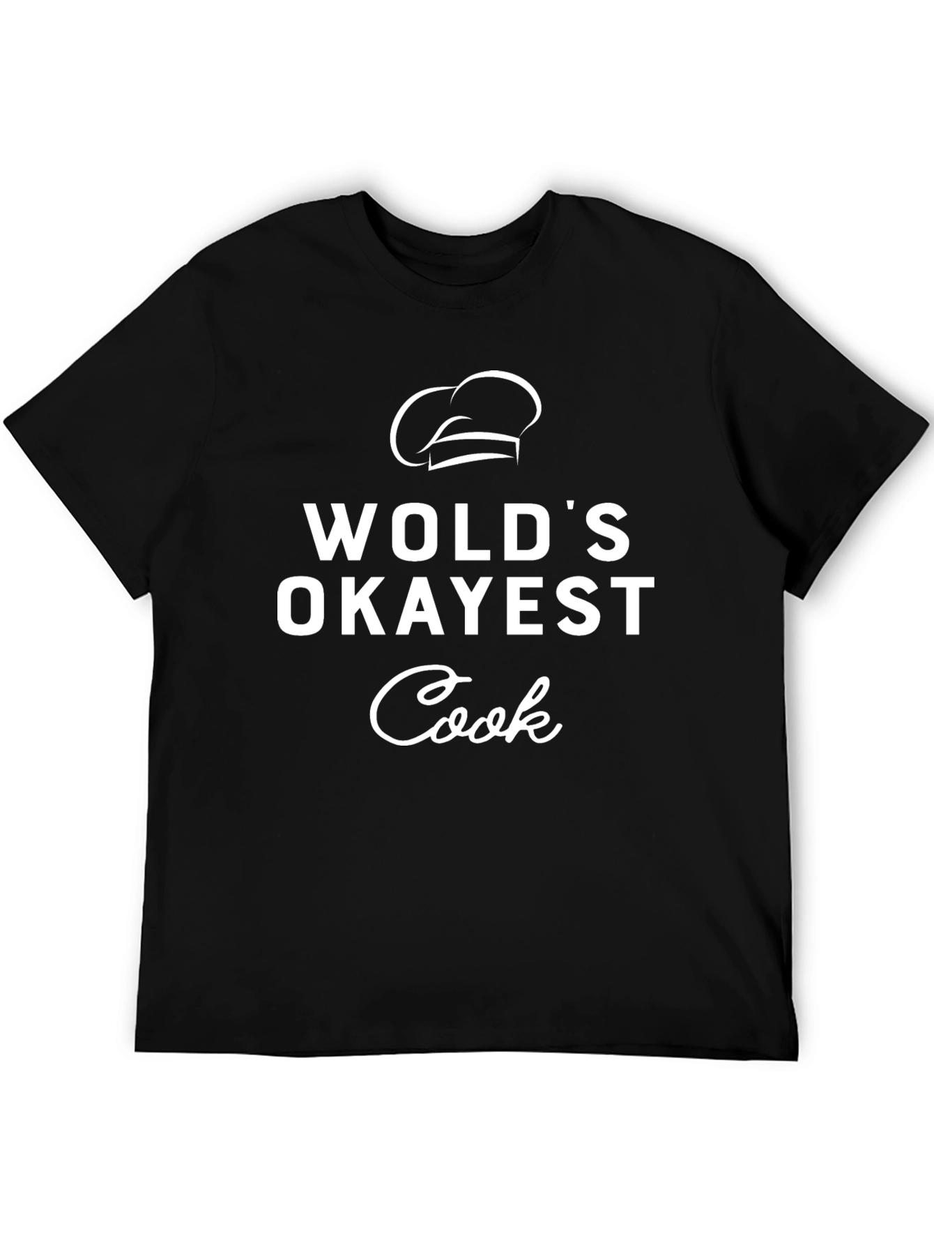 Worlds Okayest Cook T-Shirt Chef Hat Graphic Tee
