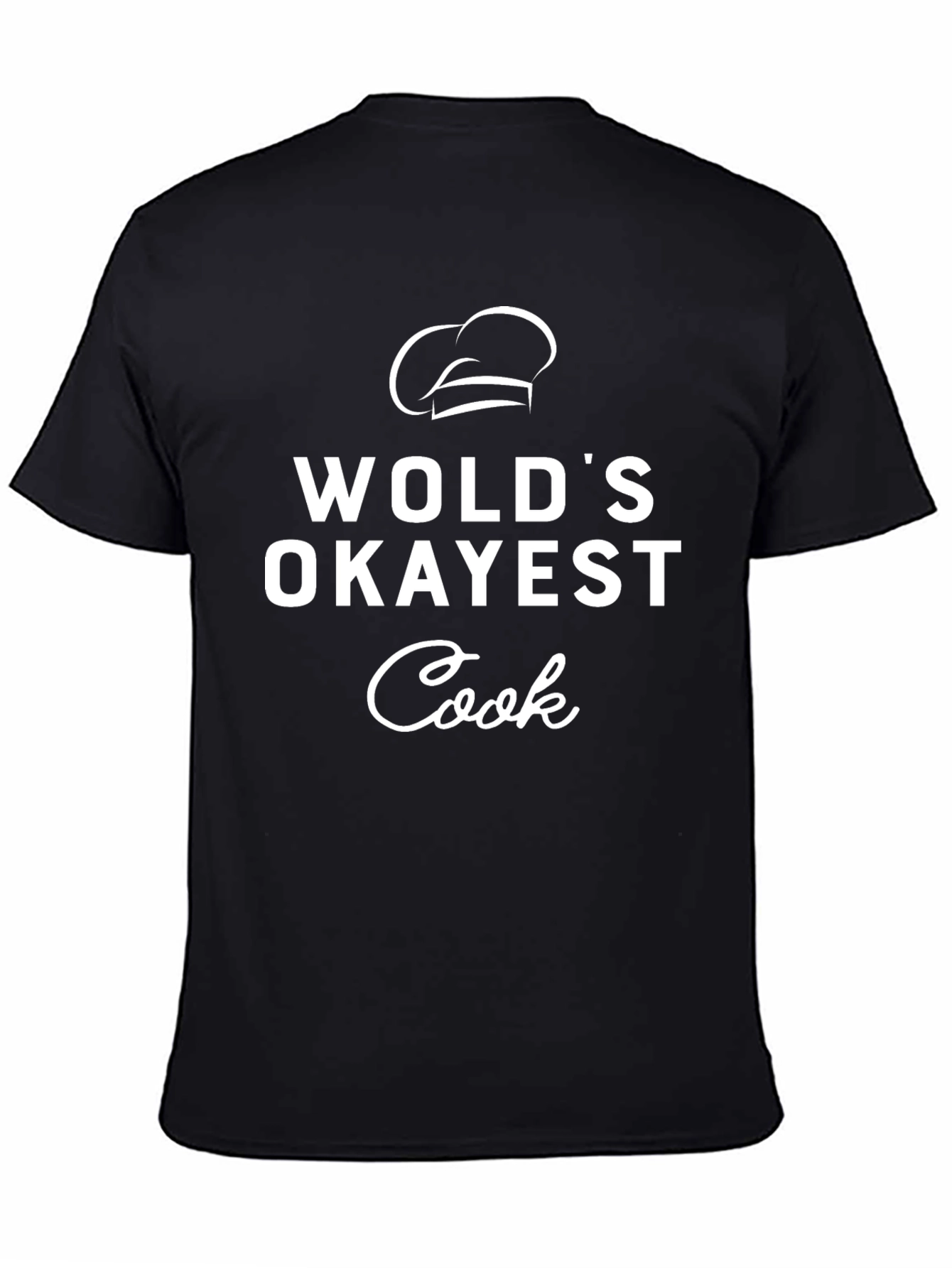 Worlds Okayest Cook T-Shirt Chef Hat Graphic Tee