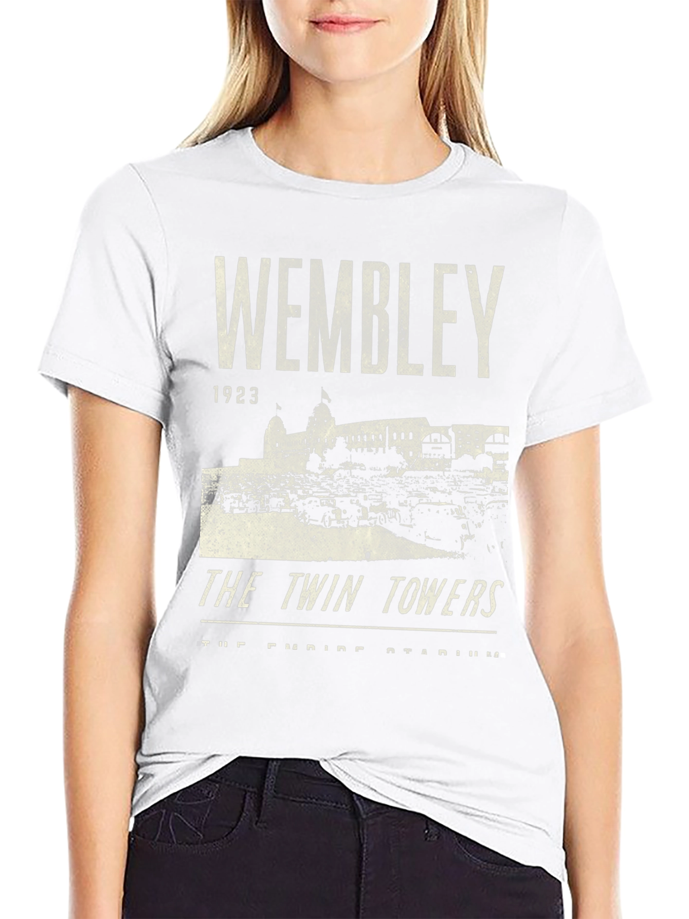 Wembley 1923 Twin Towers Black Graphic T-Shirt