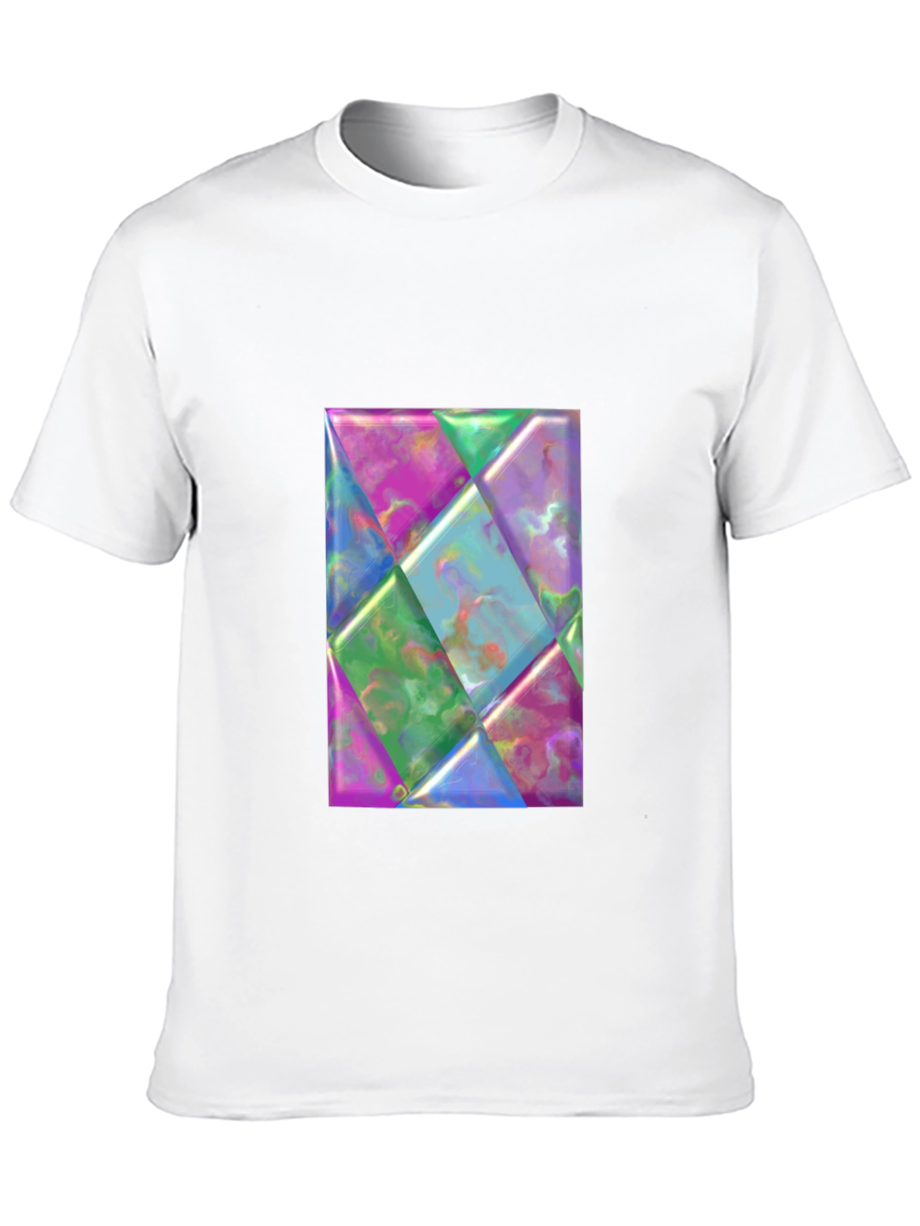 Geometric Prism Design Black T-Shirt
