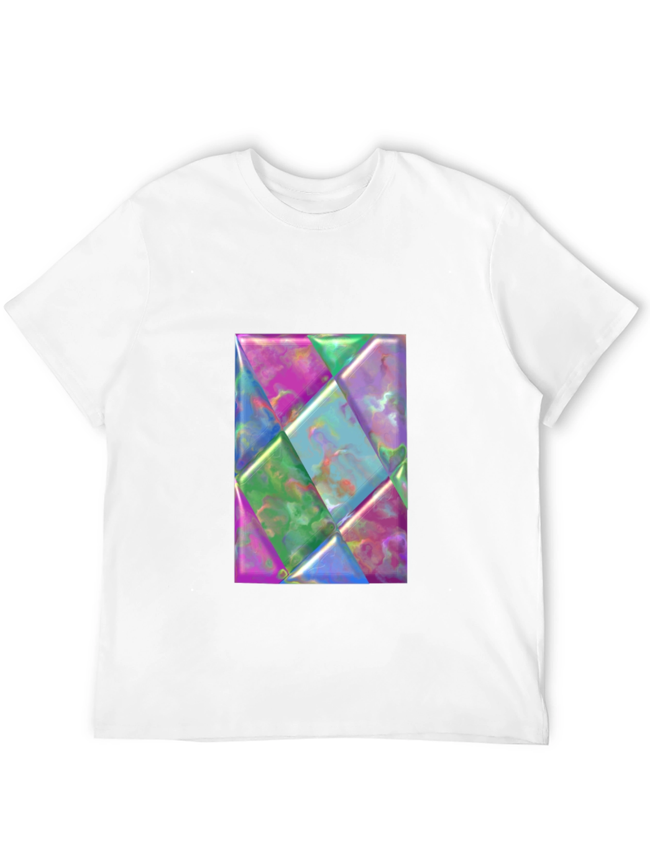 Geometric Prism Design Black T-Shirt