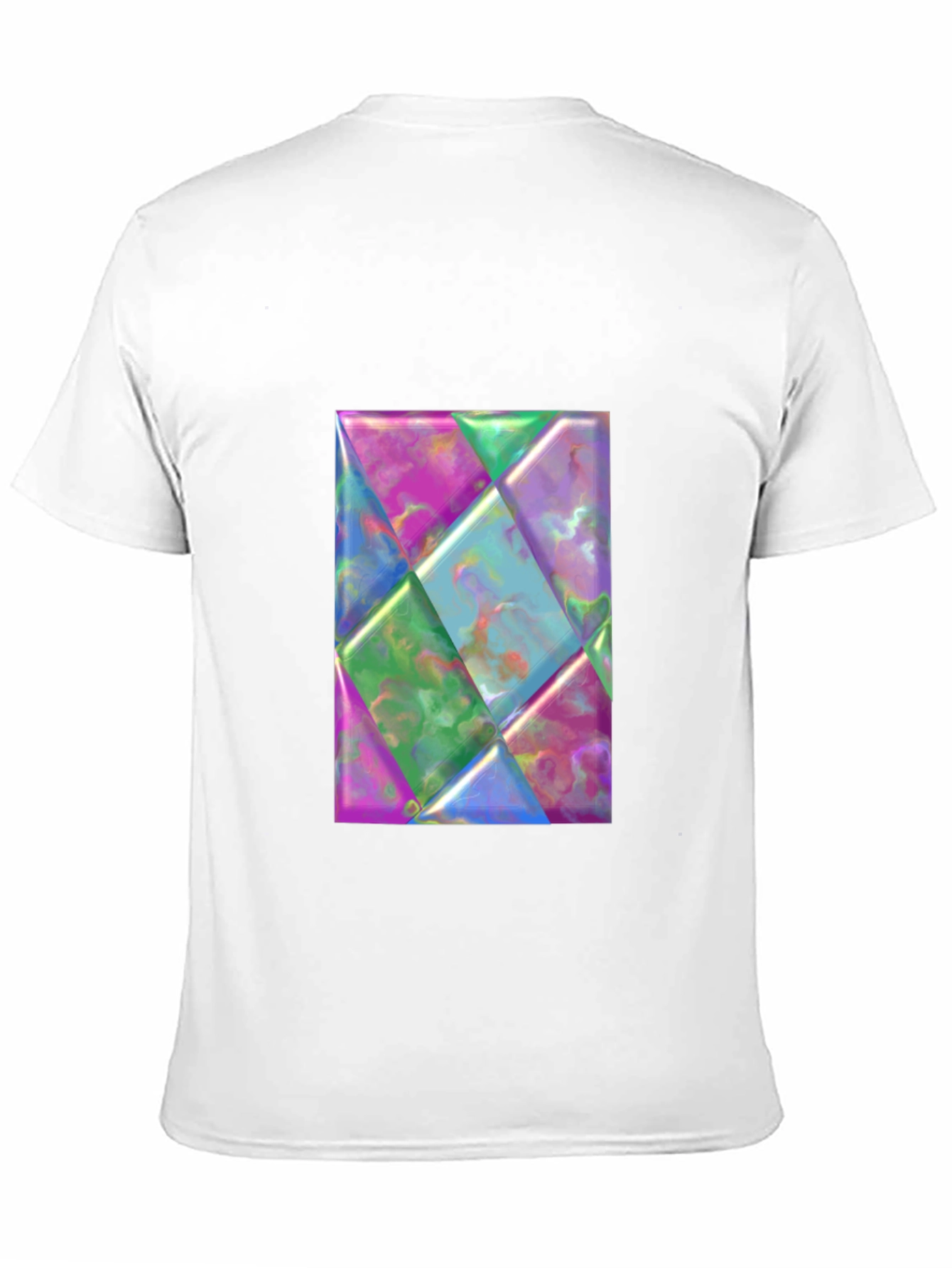 Geometric Prism Design Black T-Shirt