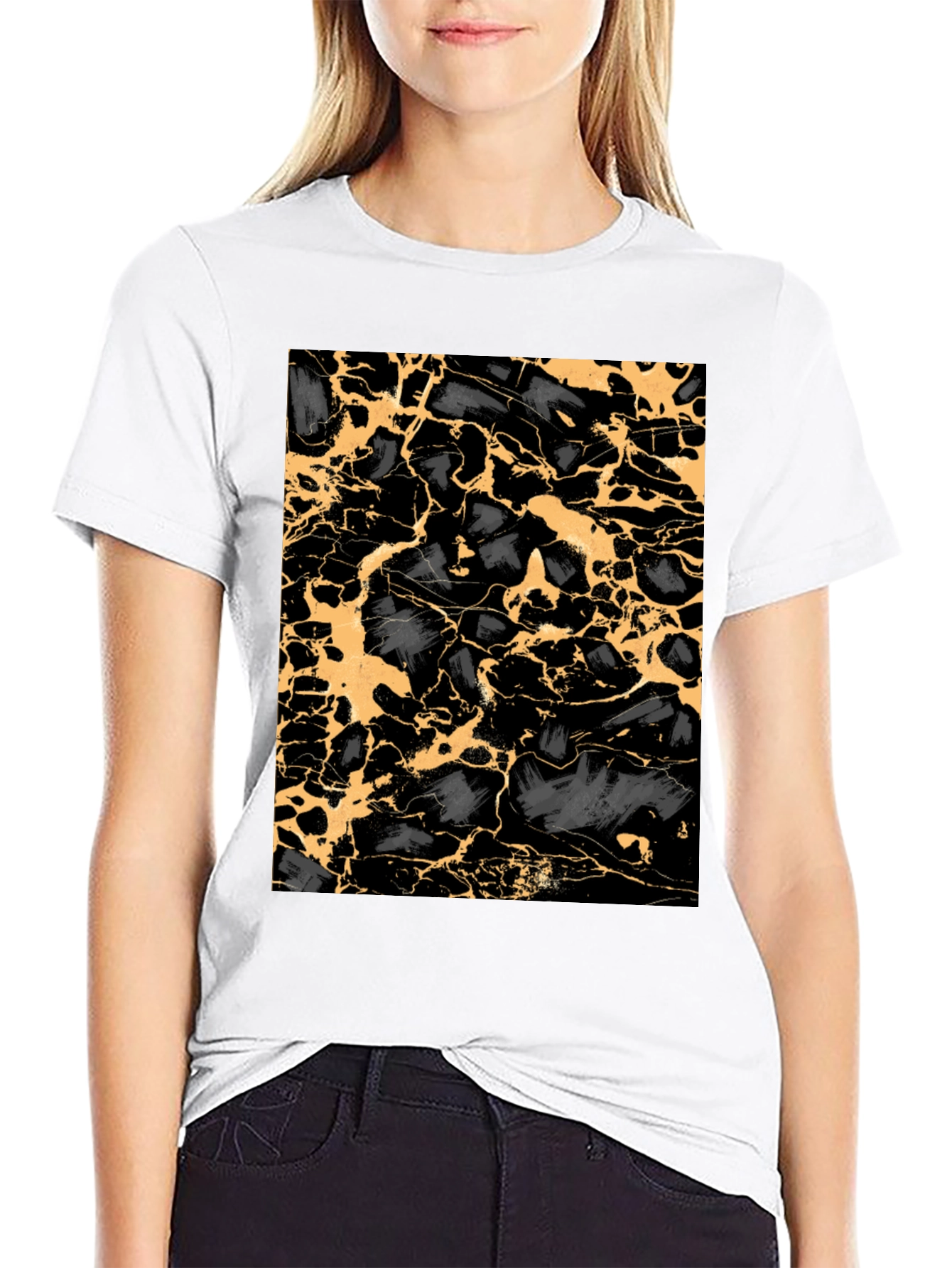 Abstract Gold & Black T-Shirt