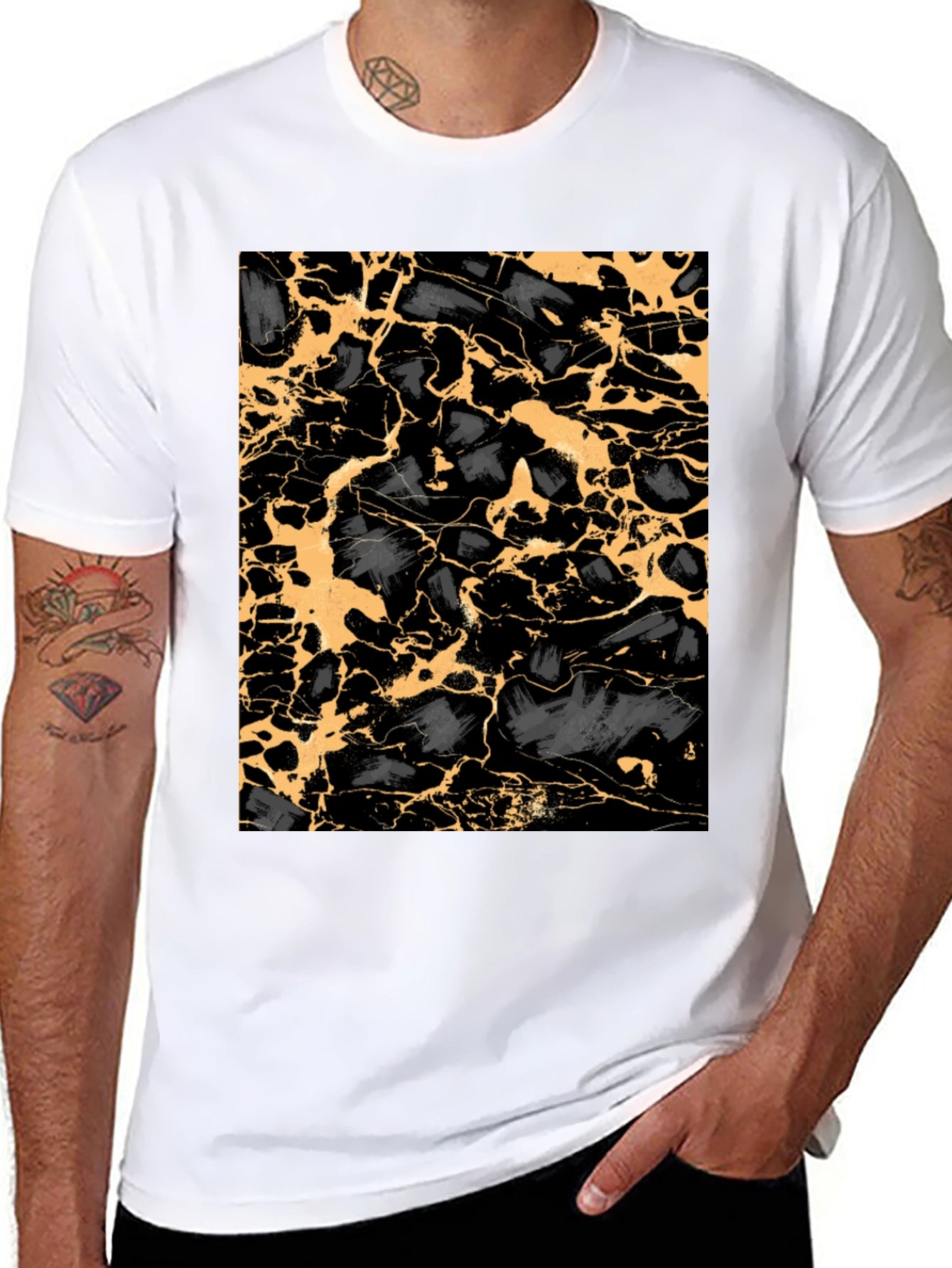 Abstract Gold & Black T-Shirt