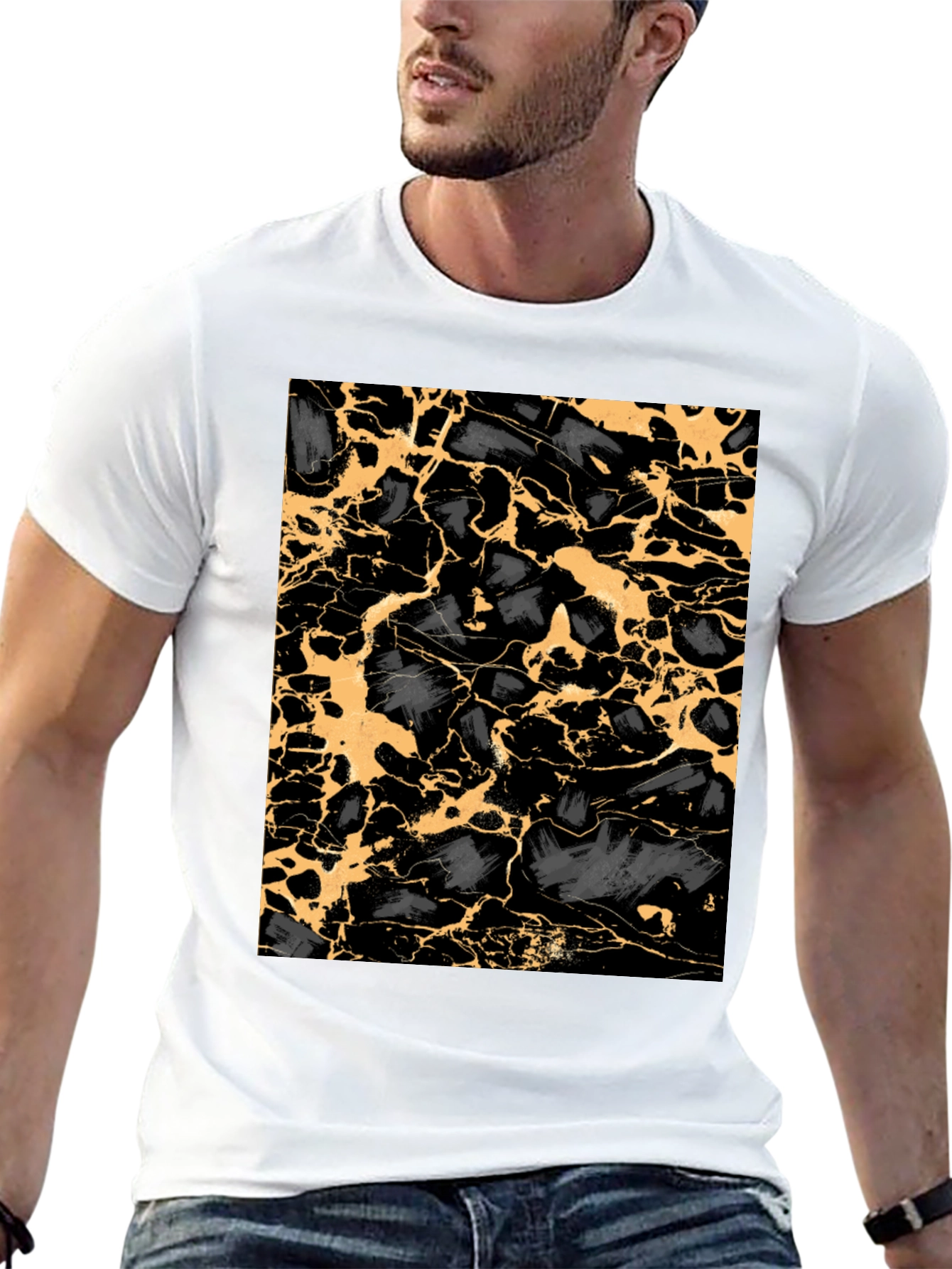 Abstract Gold & Black T-Shirt