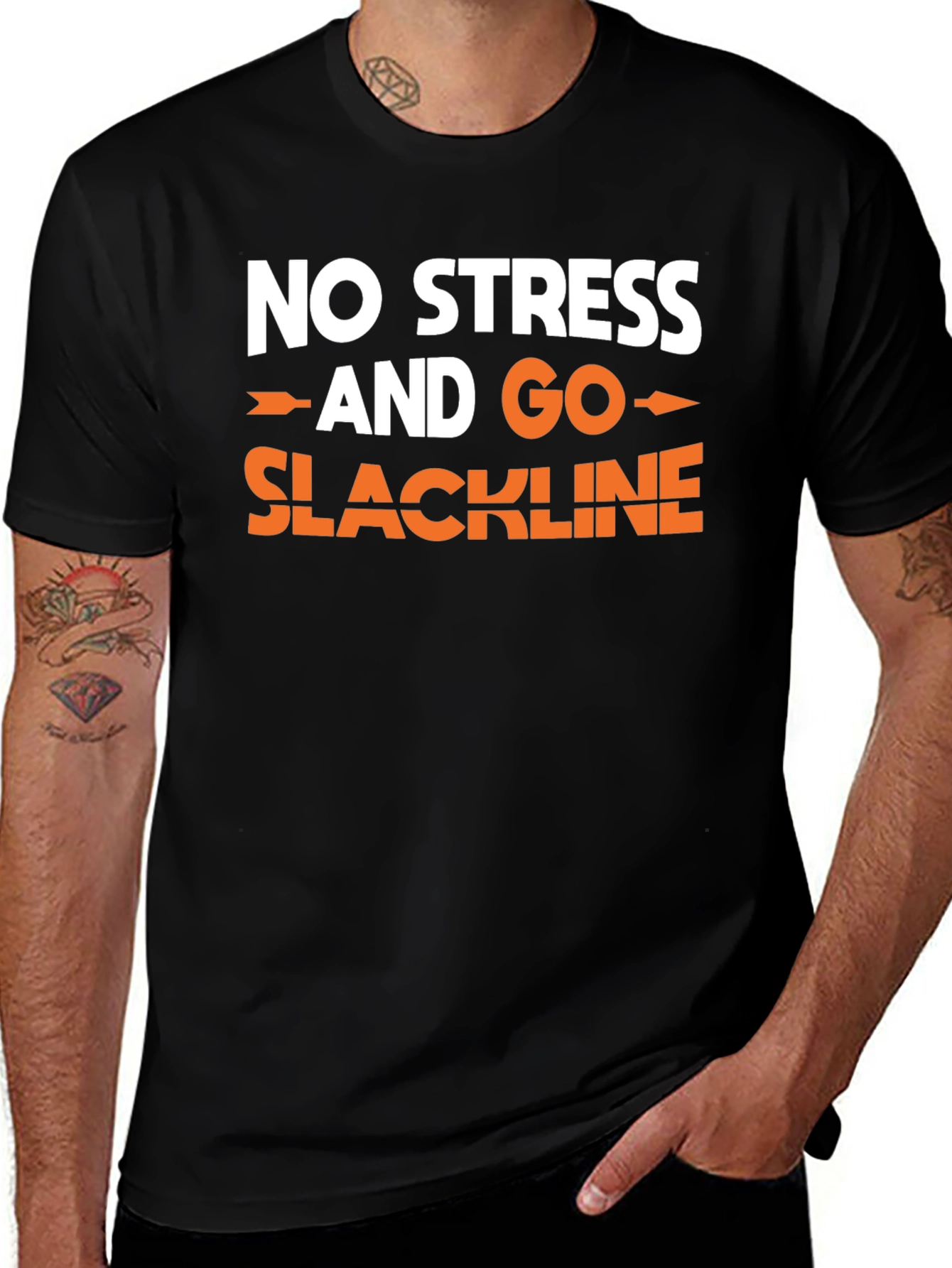 No Stress Go Slackline Black T-Shirt