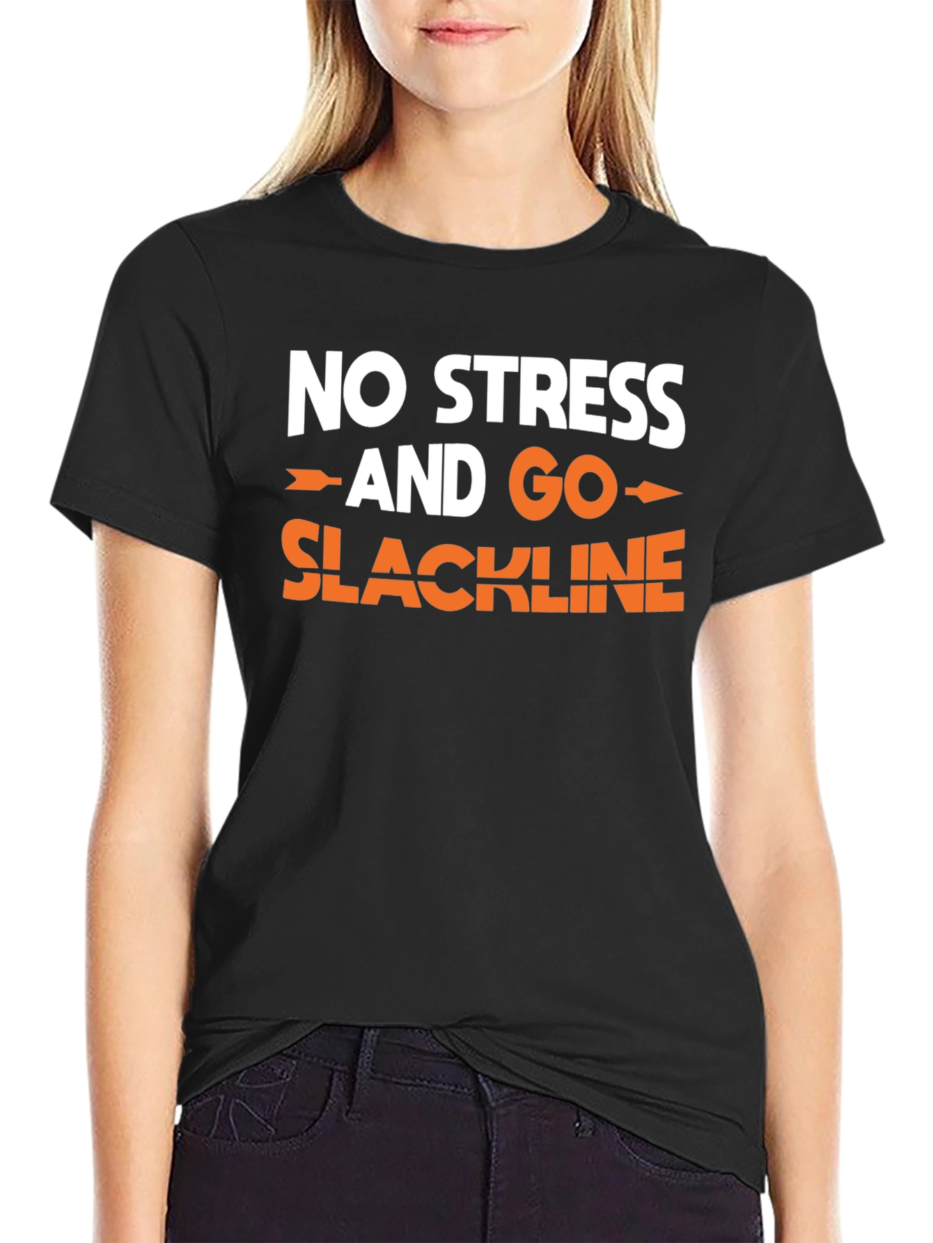 No Stress Go Slackline Black T-Shirt